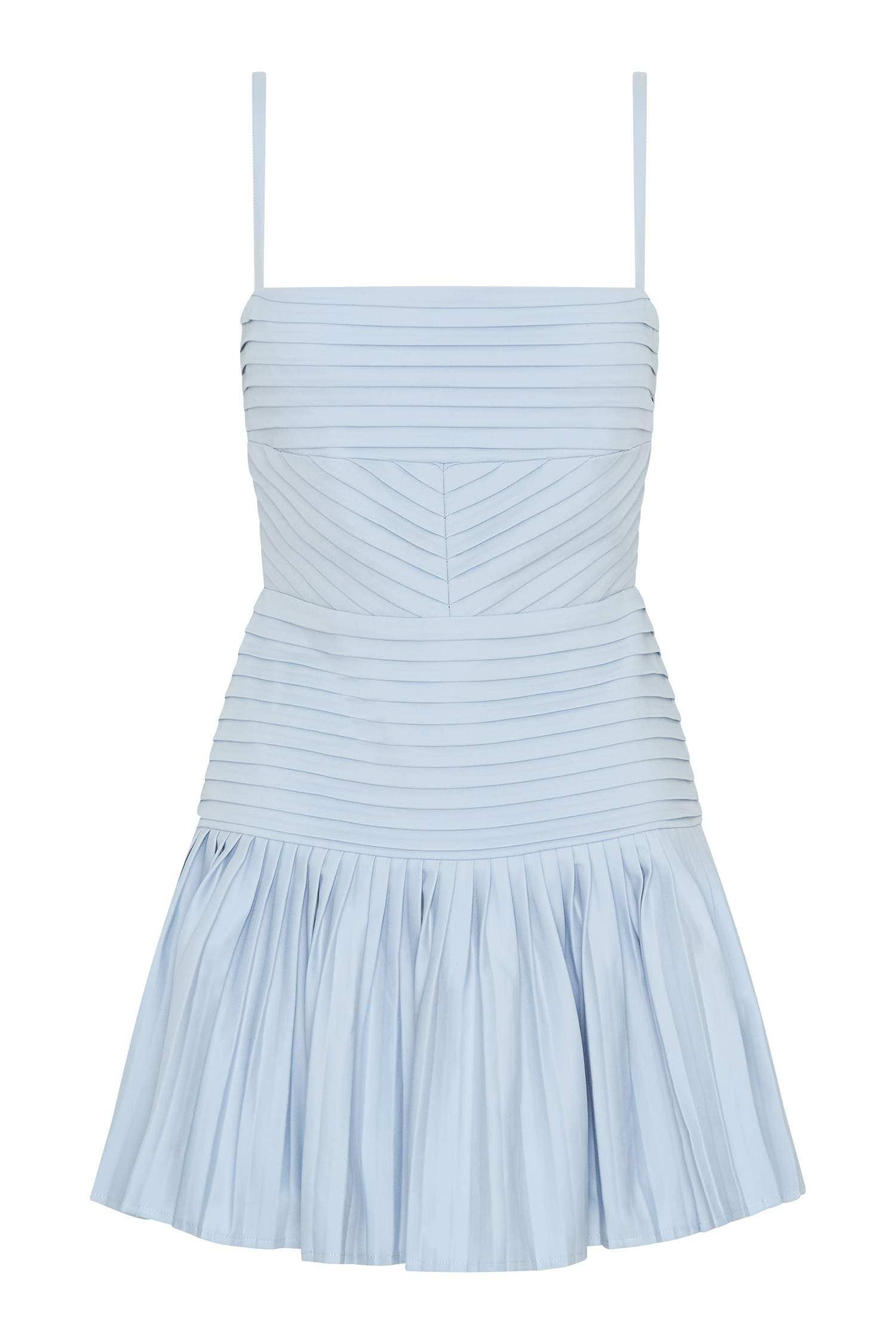 Rylee Multi Plise Mini Elbise - Buz Mavisi