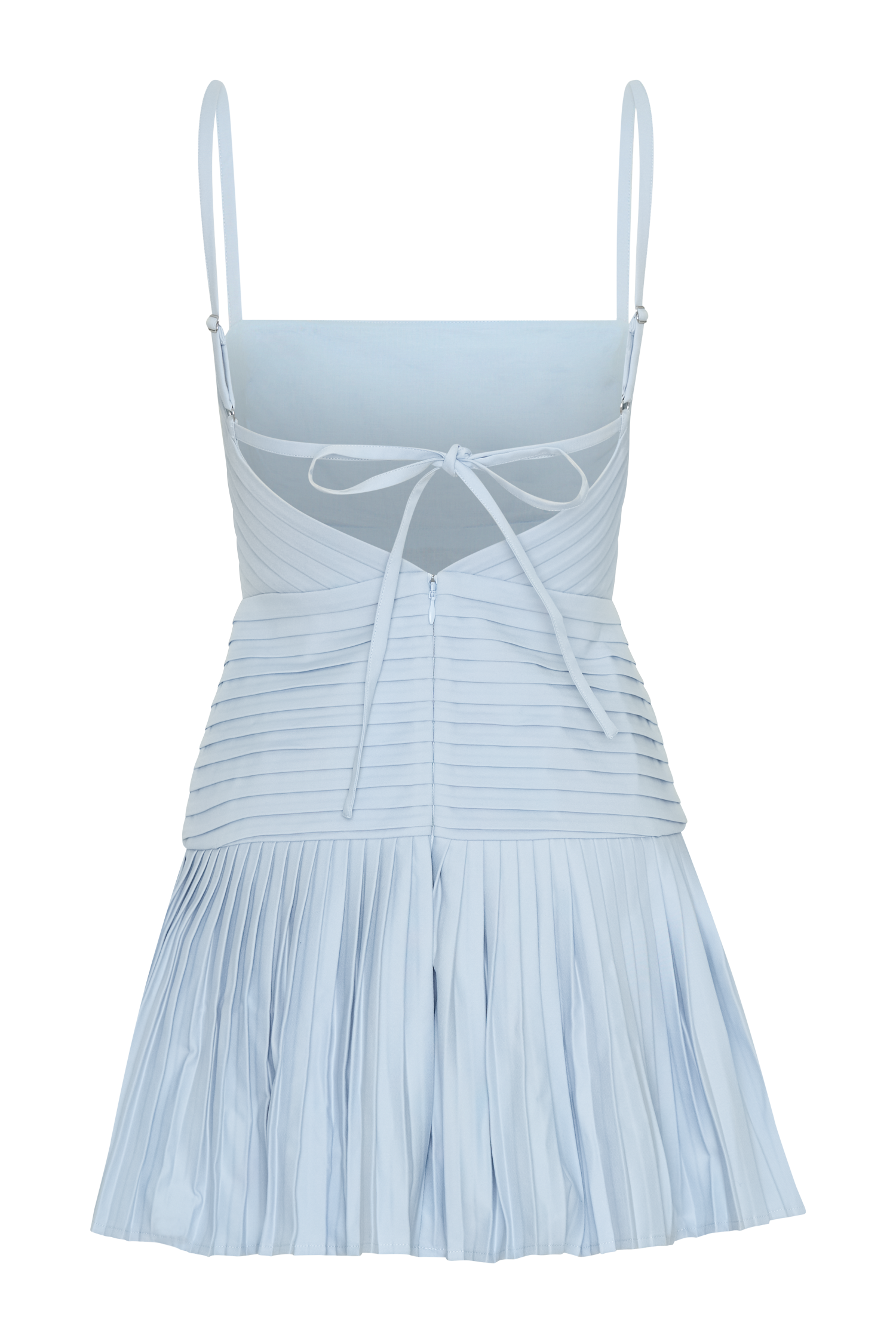 Rylee Multi Plise Mini Elbise - Buz Mavisi