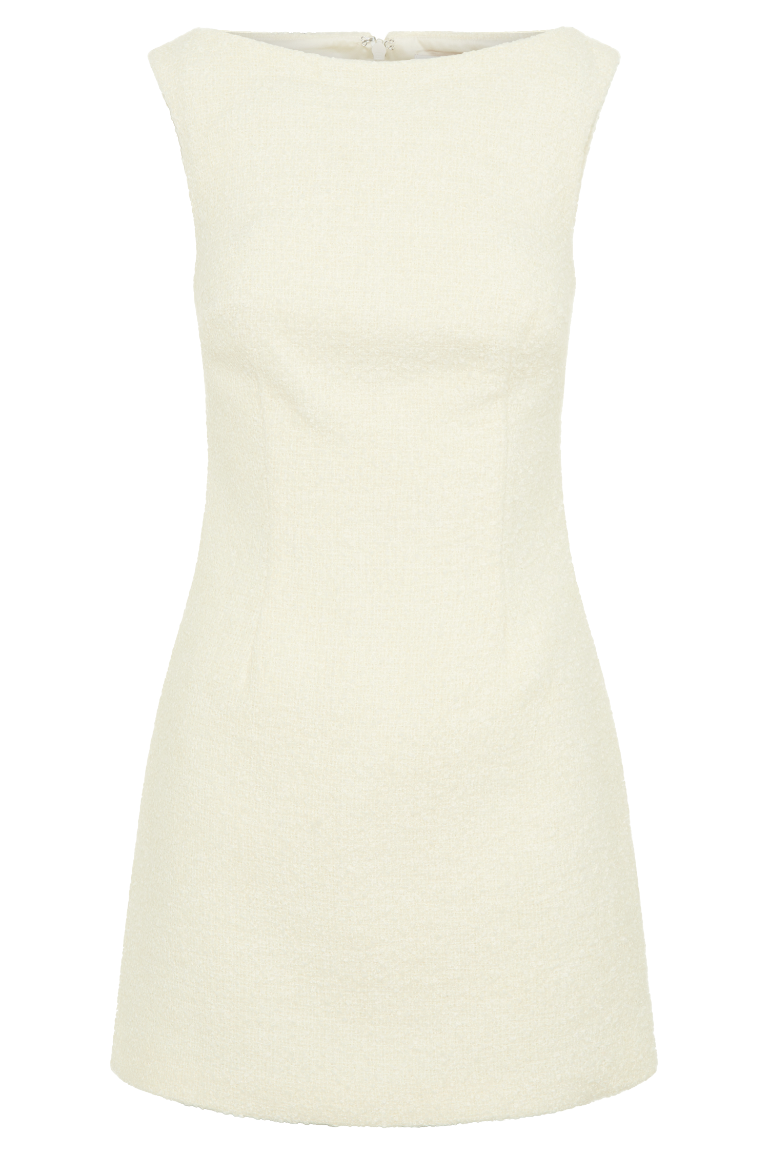 Angela Dokulu Buklet Mini Elbise - Fildişi