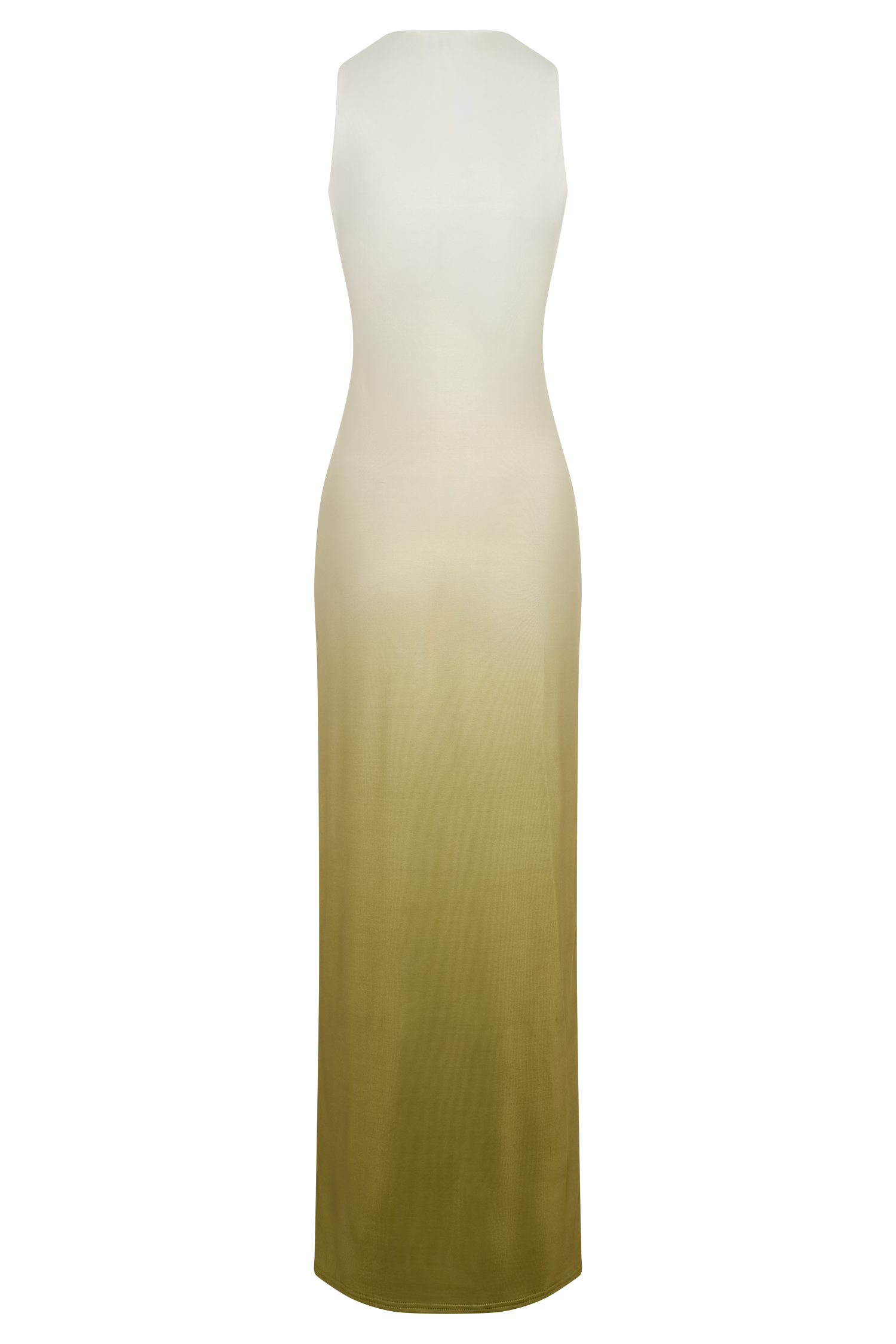Stella Drapeli Dar Maxi Elbise - Ombre Vintage Zeytin
