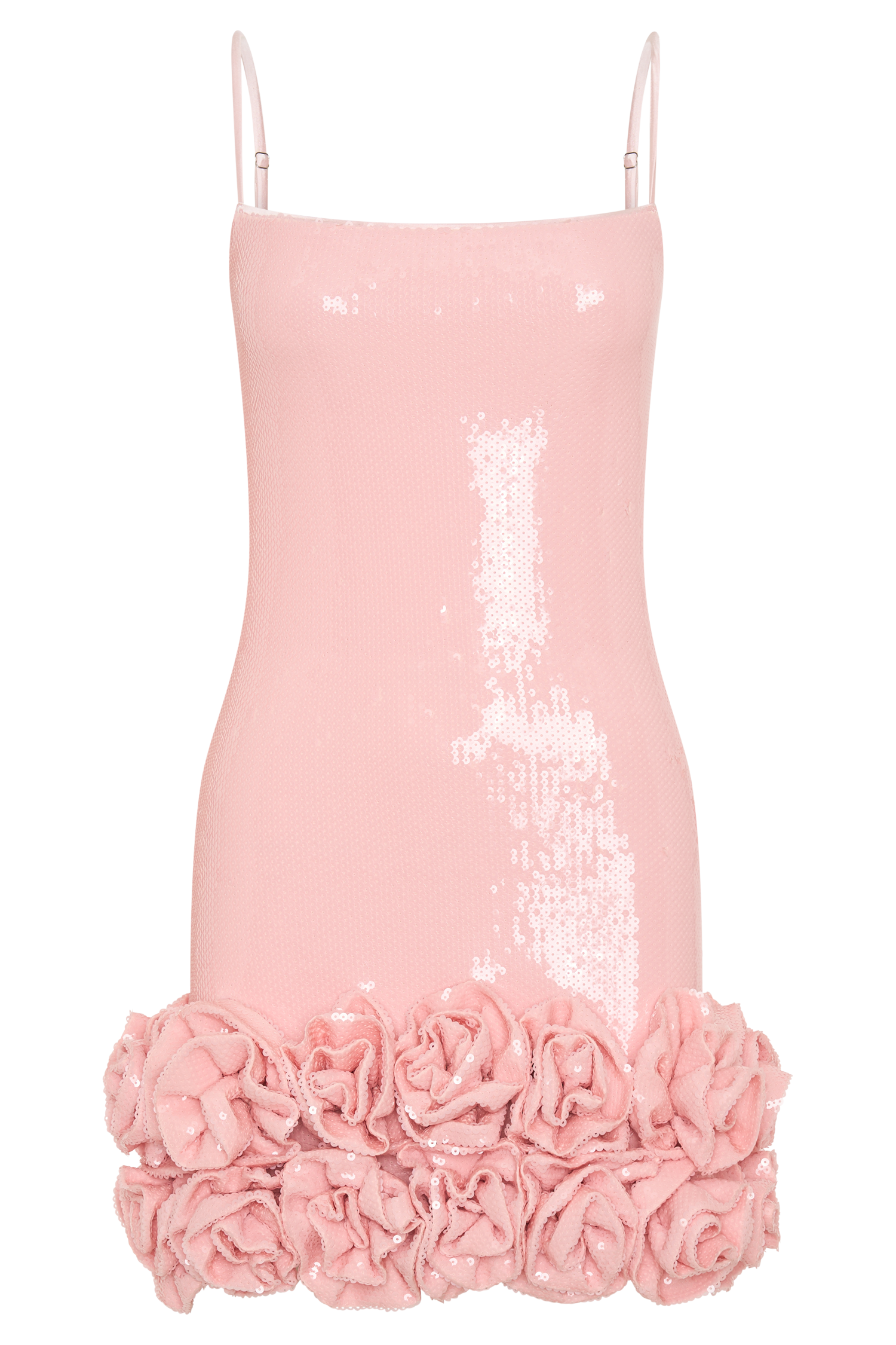 Faye Payet Çiçek Mini Elbise - Soluk Pembe