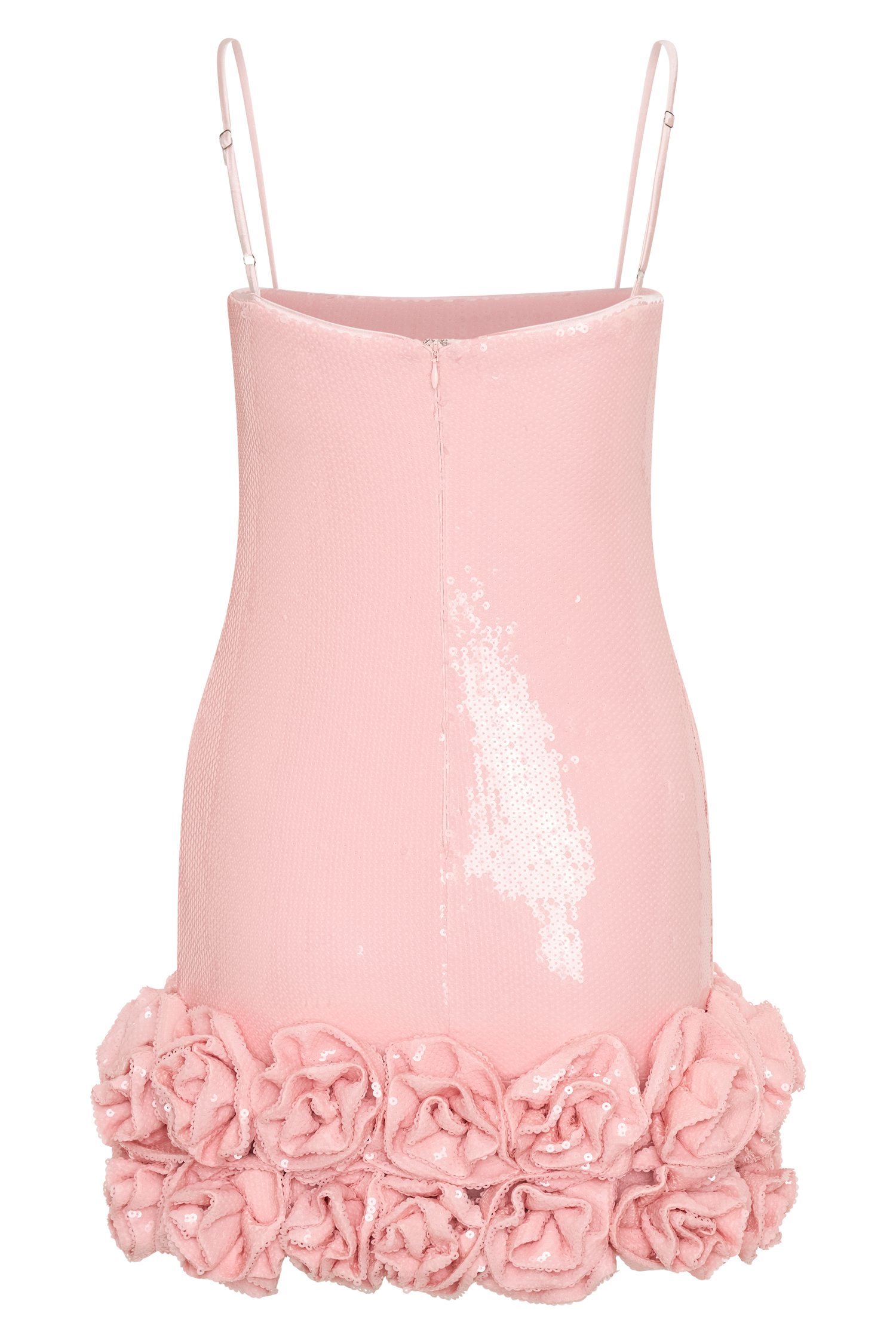 Faye Payet Çiçek Mini Elbise - Soluk Pembe