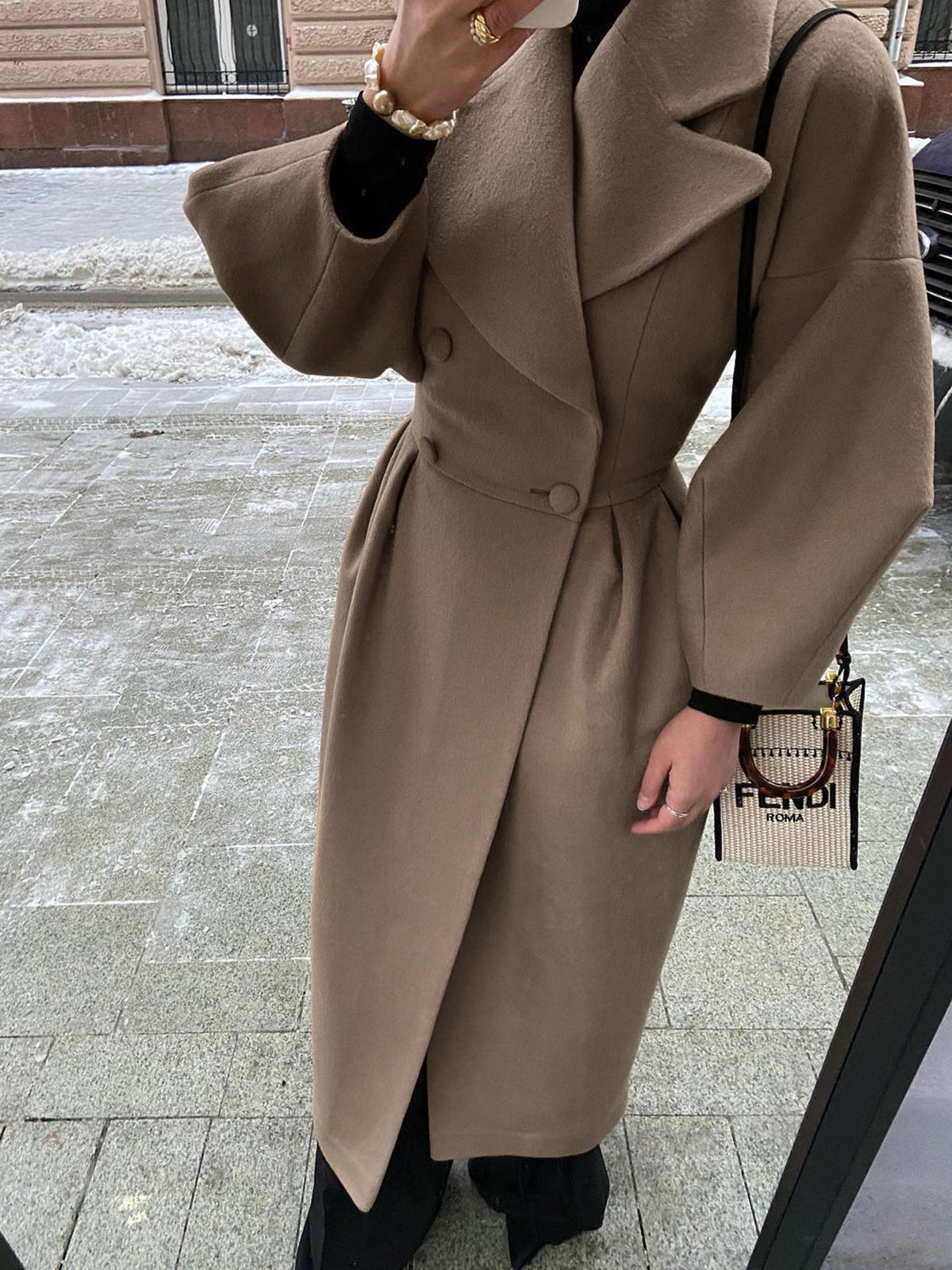 Miss Paris Uzun Kol Trençkot Shift Kalıp Beyaz