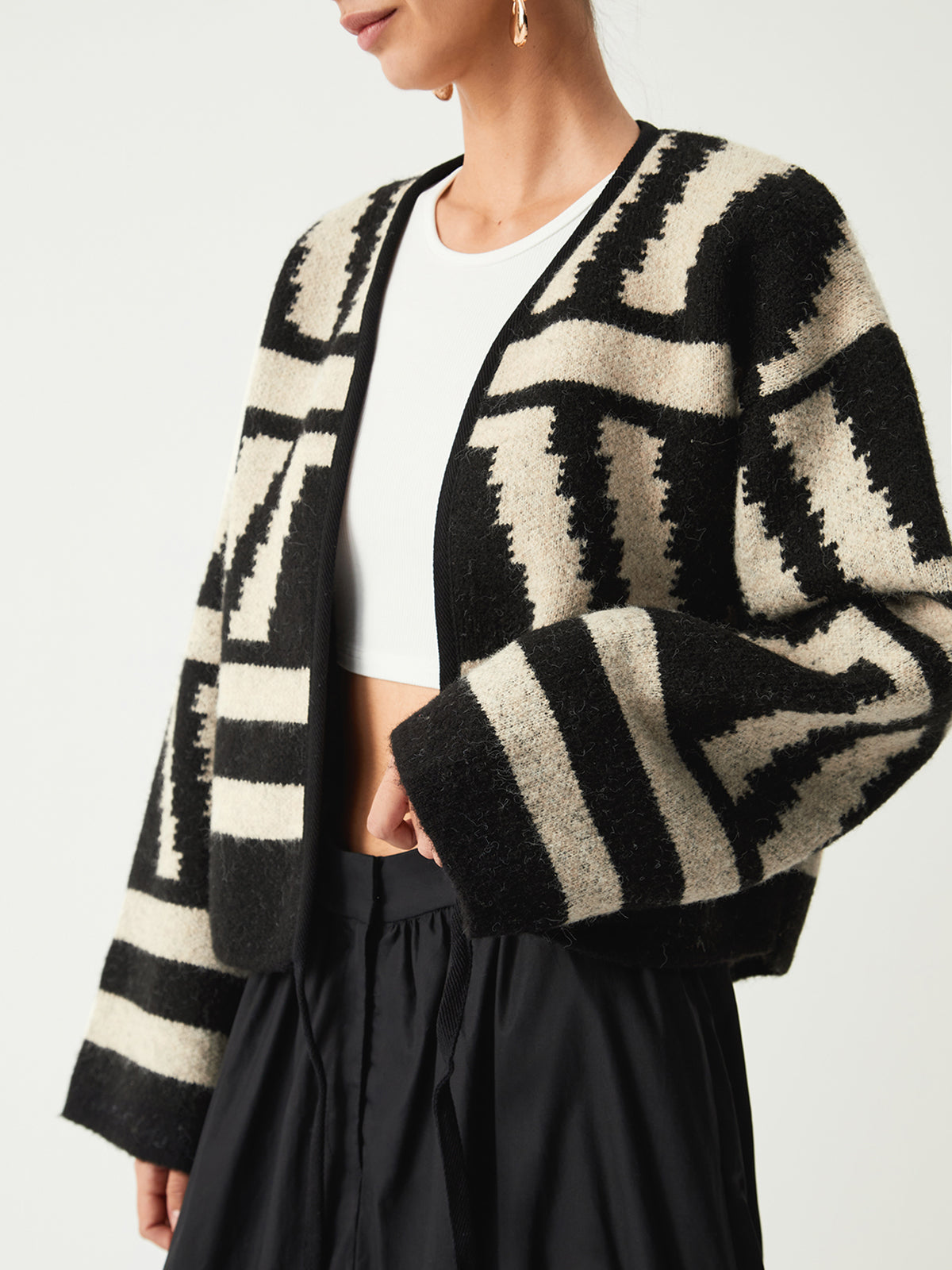 Desenli Kimono Hırka - 6. görünüm