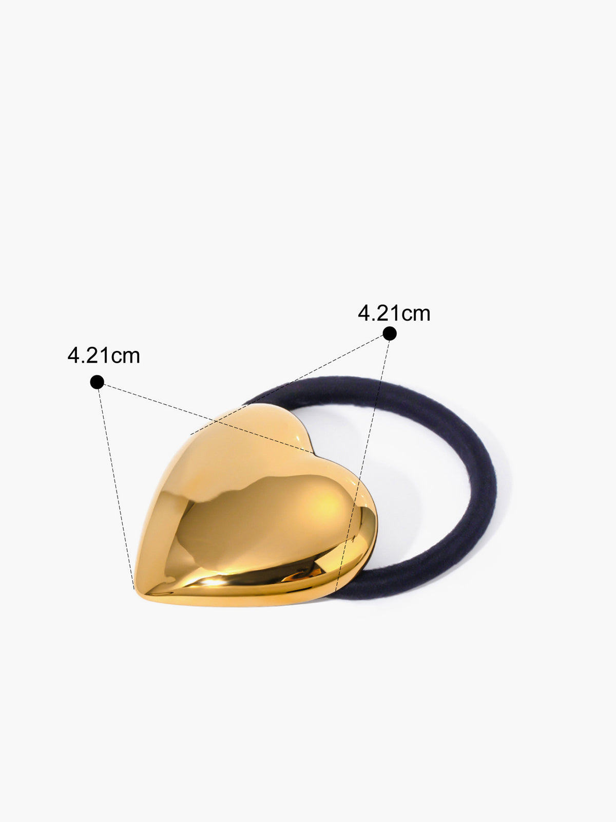 Kalp Metal Saç Bağı Altın Rengi Titanyum Çelik