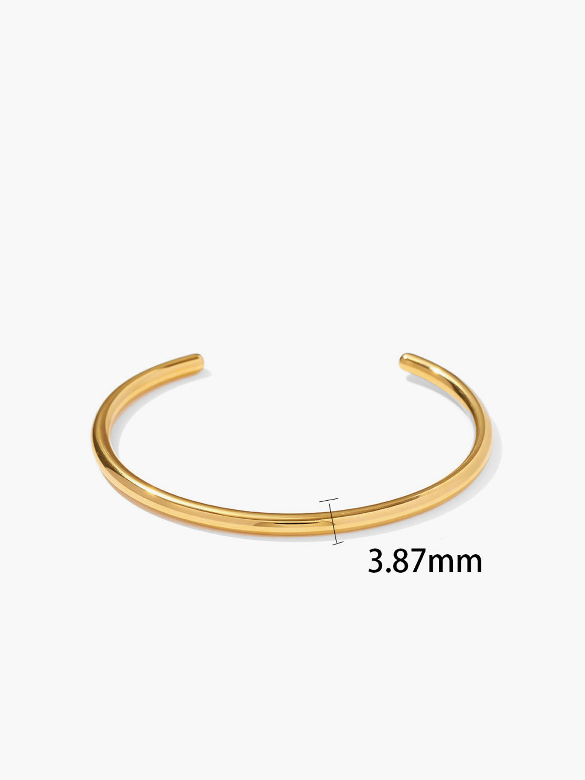 Altın Açık Bileklik Titanyum Çelik Minimalist - 3. görünüm