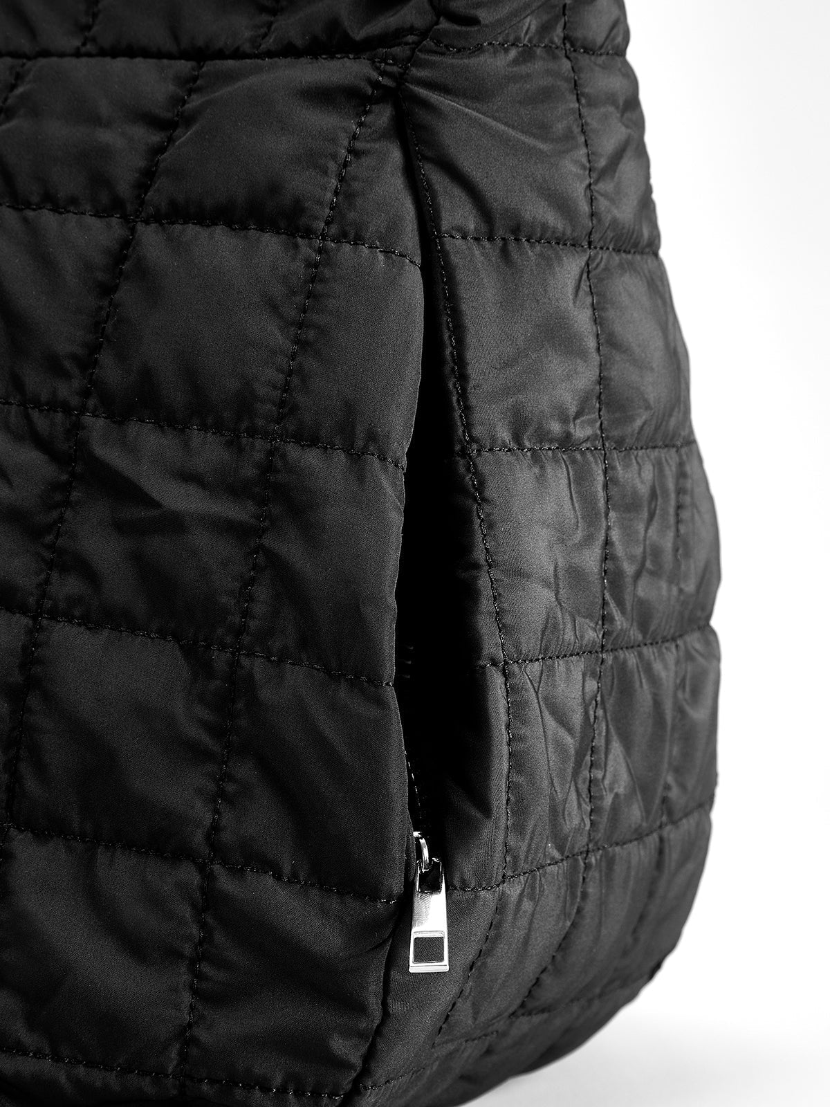 Ekose Büyük Puffer Omuz Çanta Siyah Bulut Model