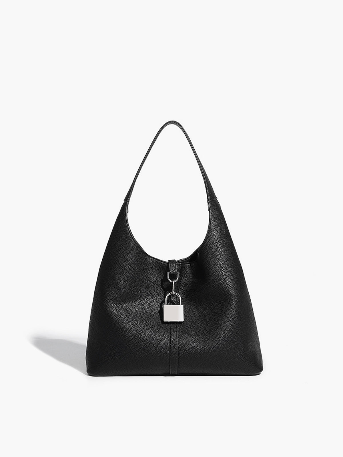 Hobo Kilitli Tote Çanta Siyah Çok Yönlü