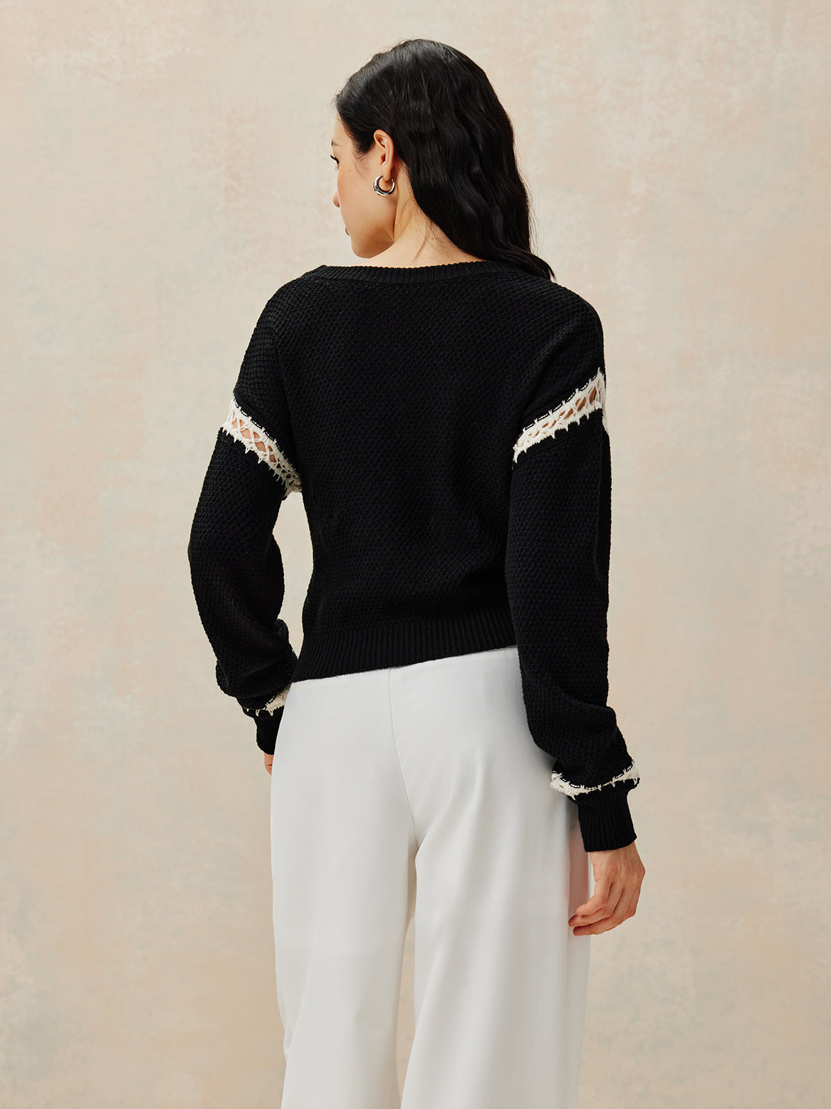 Patchwork Tasarım Kazak - 6. görünüm