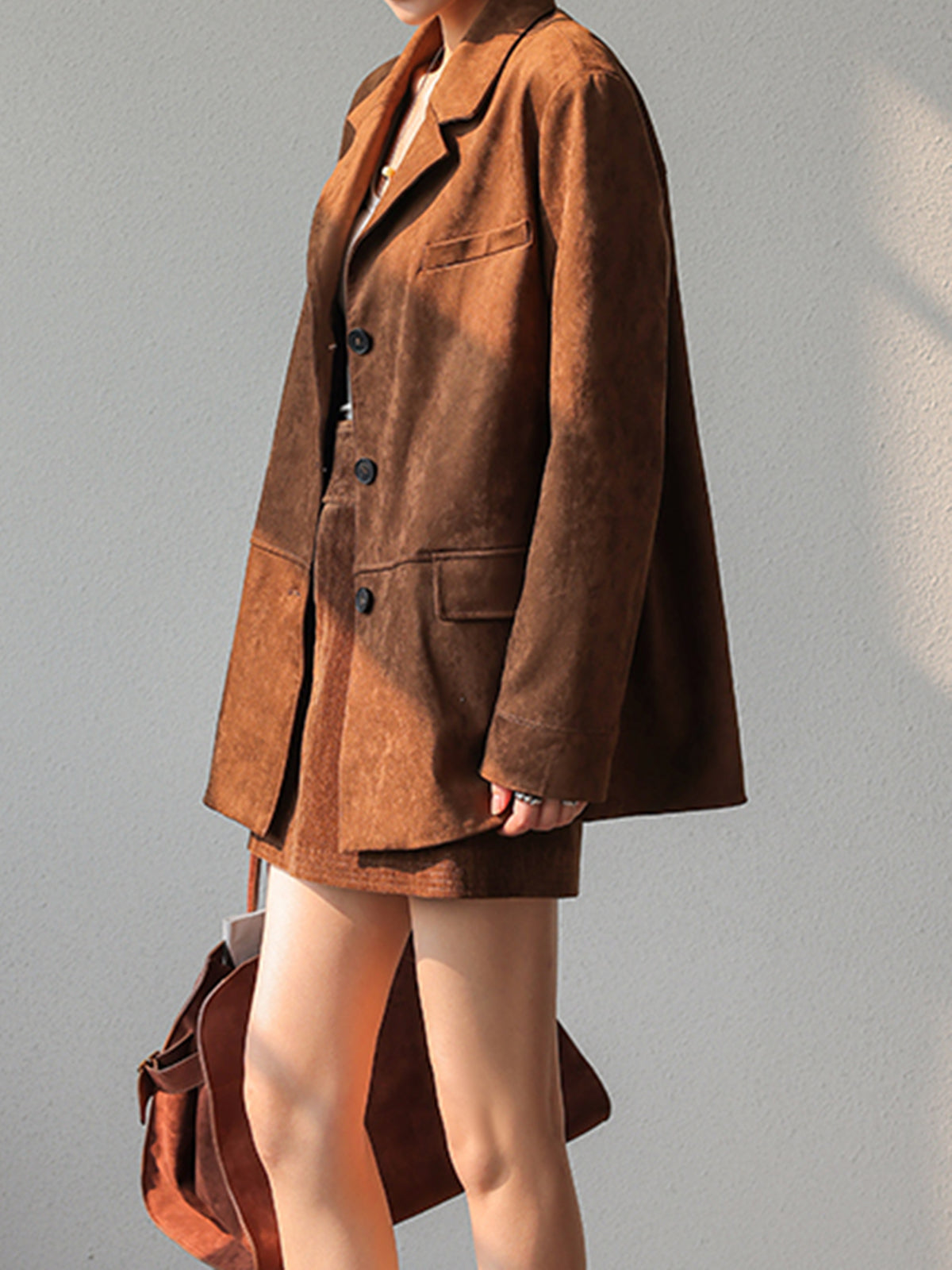 Vintage Süet Blazer - 5. görünüm