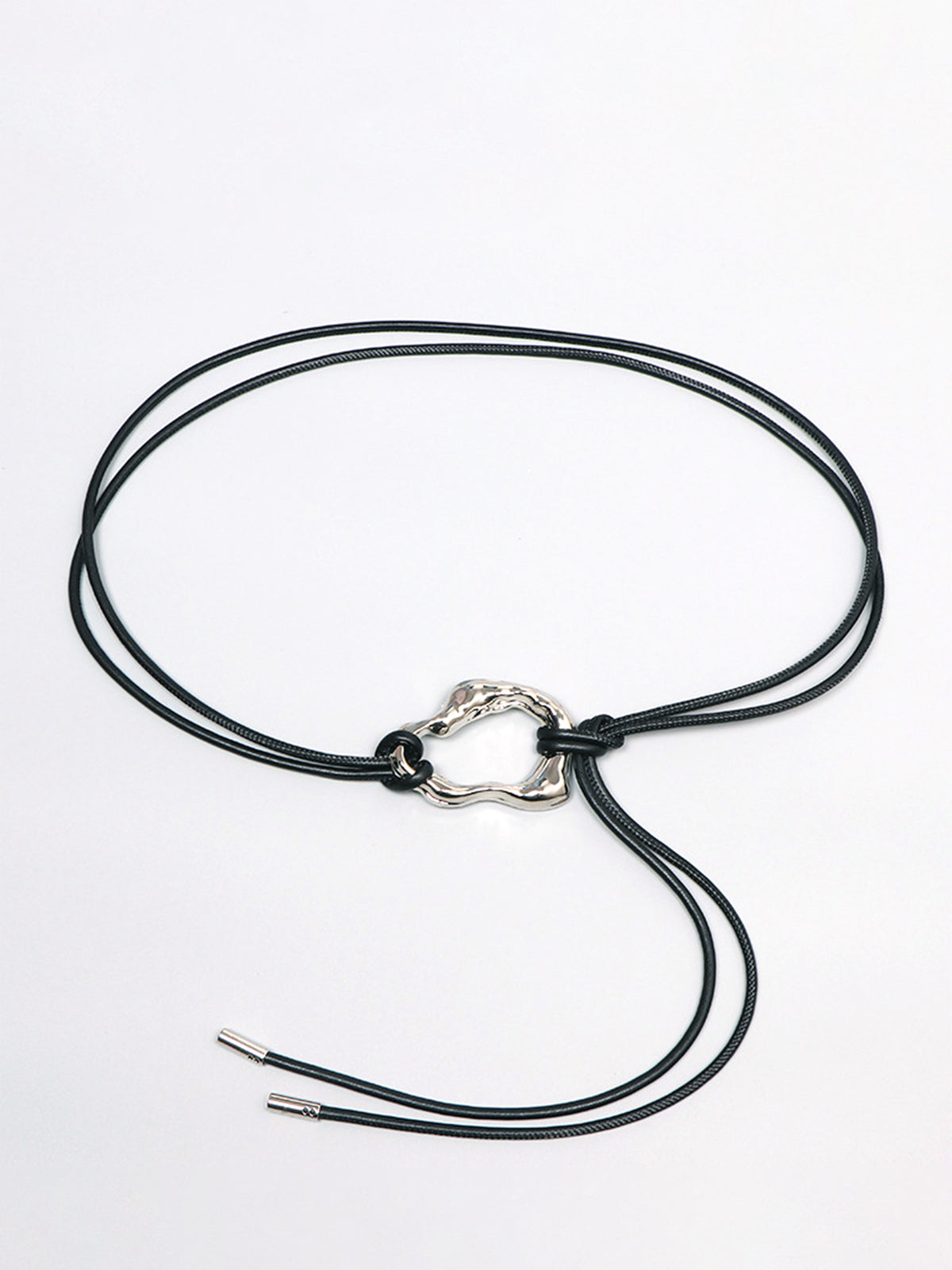Minimalist İkili İp Lariat Kemer Siyah Ayarlanabilir