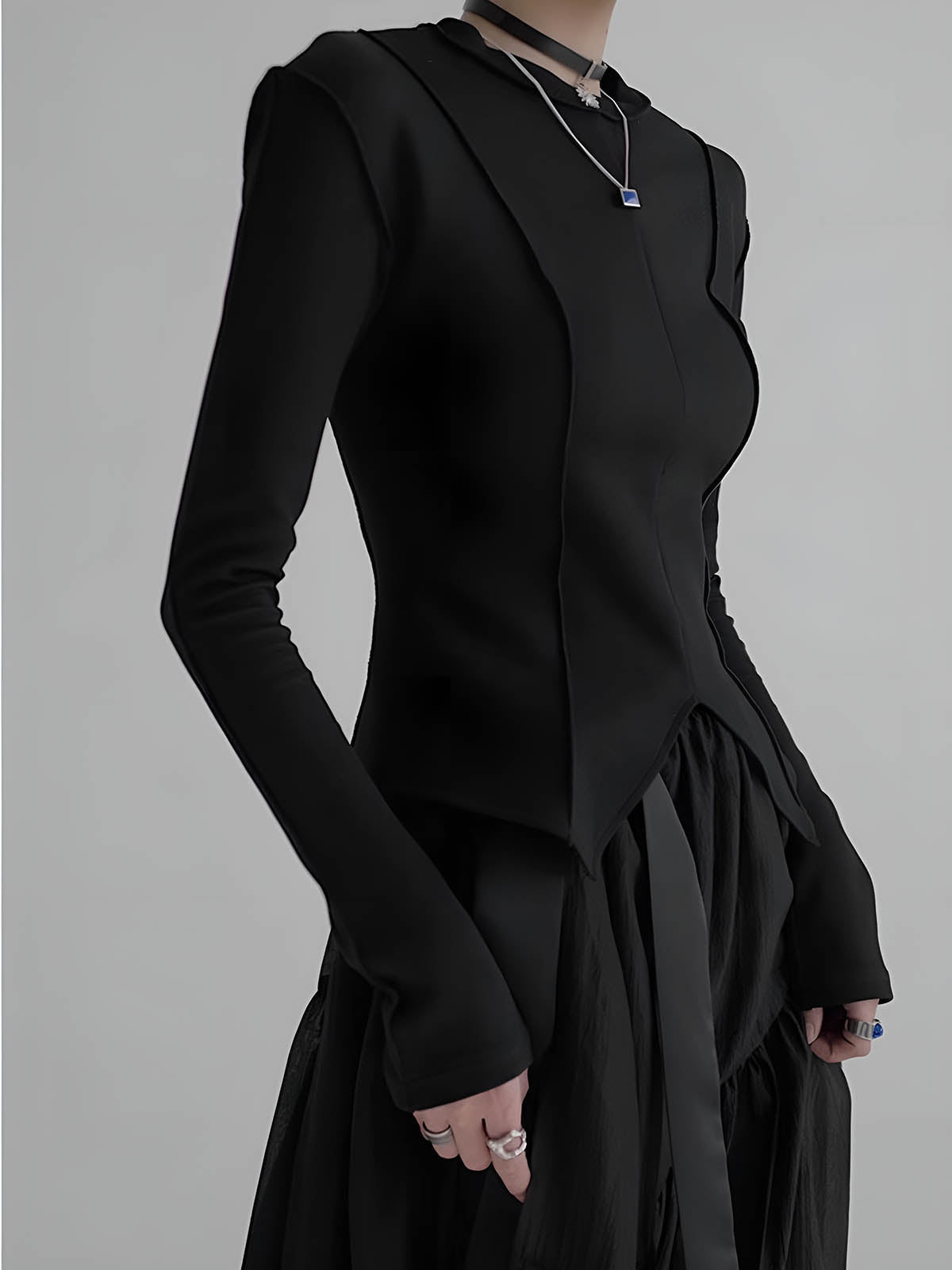 Boru İnce Jersey Bluz - 2. görünüm