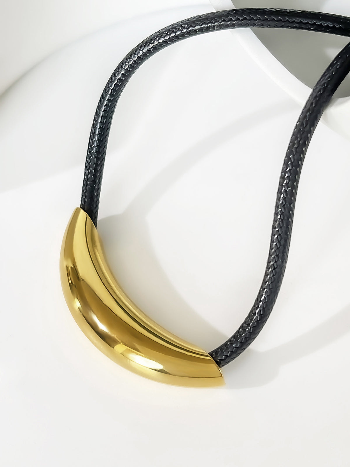 Altın Boru İp Choker Kolye Titanyum Çelik