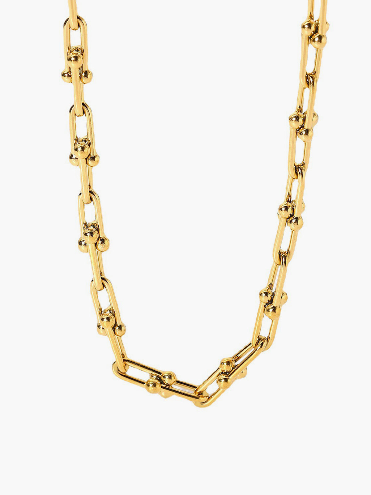 Titanyum Çelik Choker Kolye Altın Rengi Ayarlanabilir