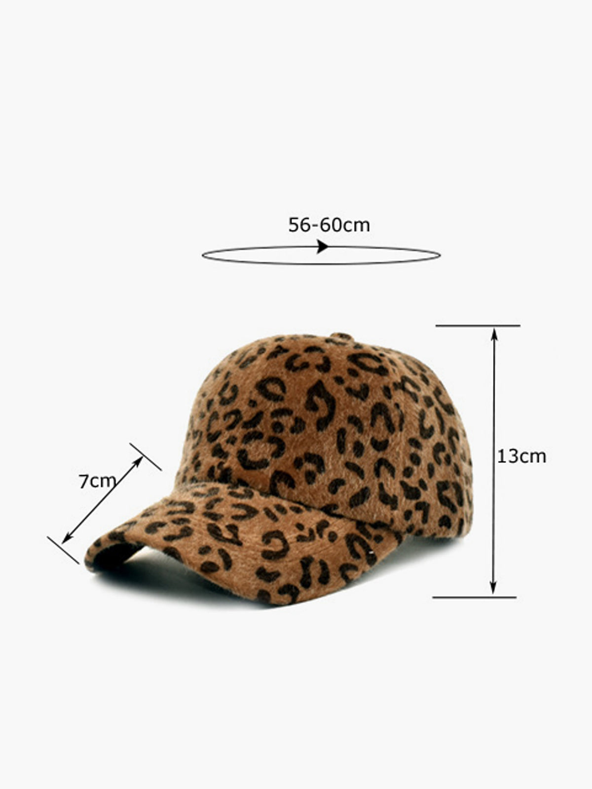 Leopar Desenli Kabarık Şapka Kahverengi Tek Beden - 3. görünüm