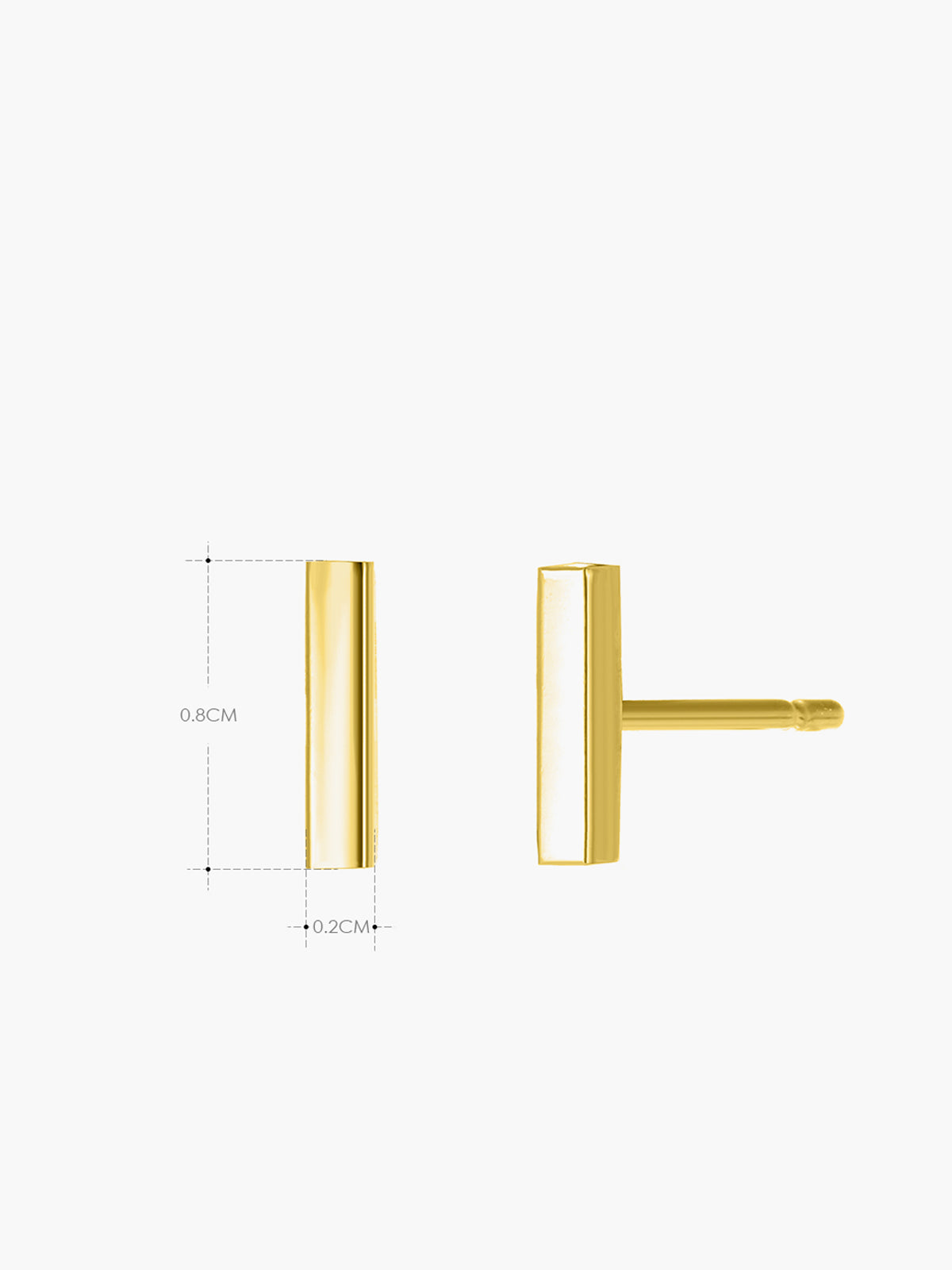 Minimalist Bar Çubuk Küpe Altın Titanyum Çelik