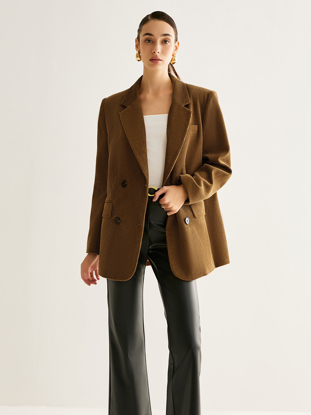 Pamuklu Kadife Düğmeli Blazer - 2. görünüm