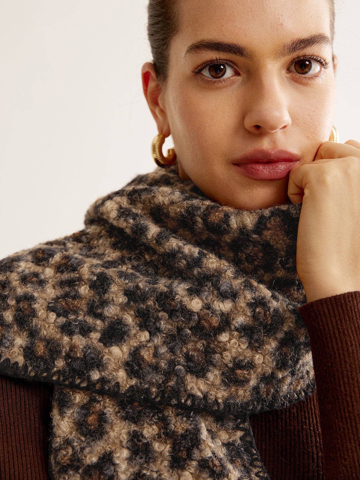 Leopar Desenli Minky Şal Kahverengi Yumuşak Dokulu