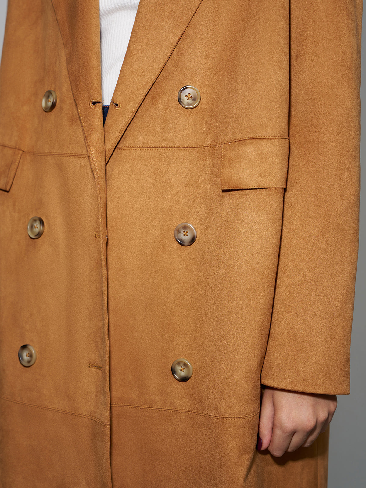 Süet Düğmeli Uzun Blazer - 2. görünüm