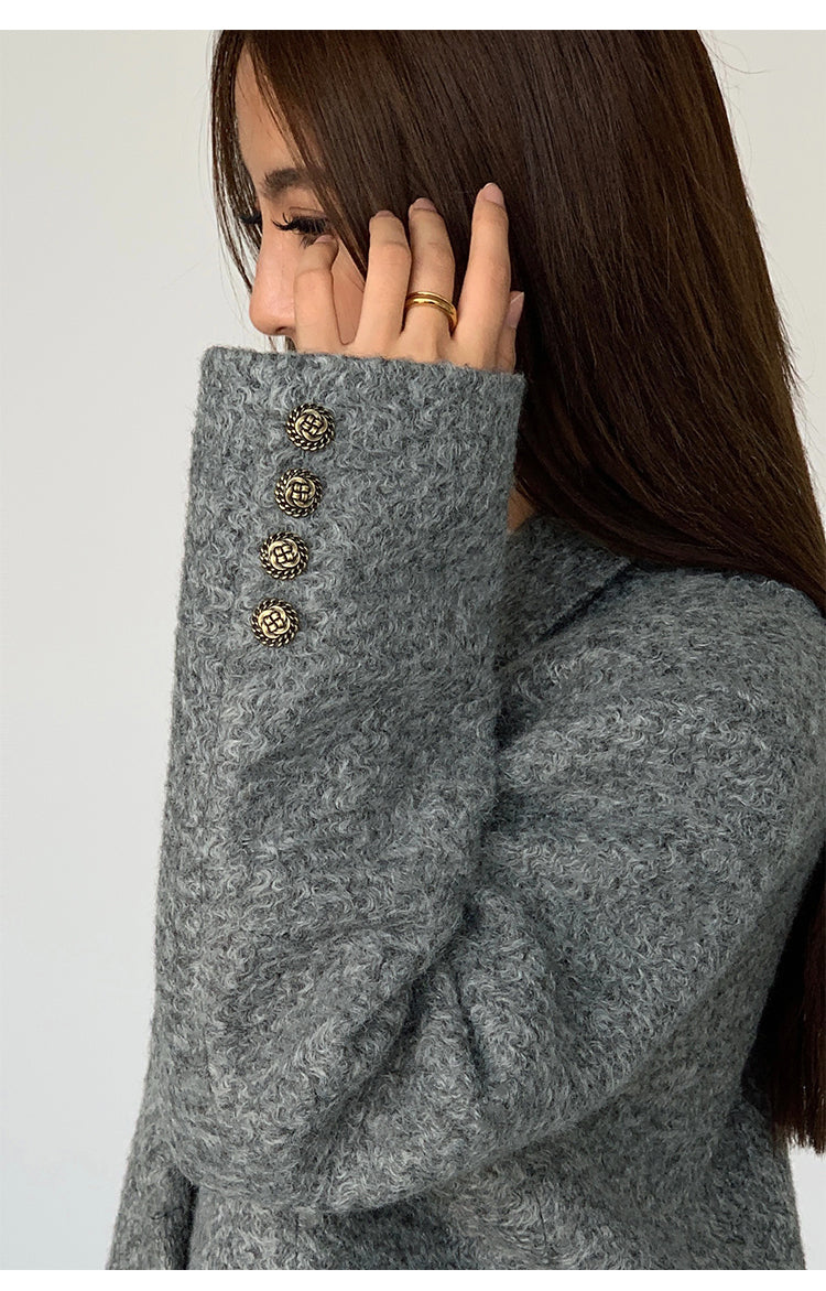 Kemersiz Uzun Tweed Blazer - 3. görünüm