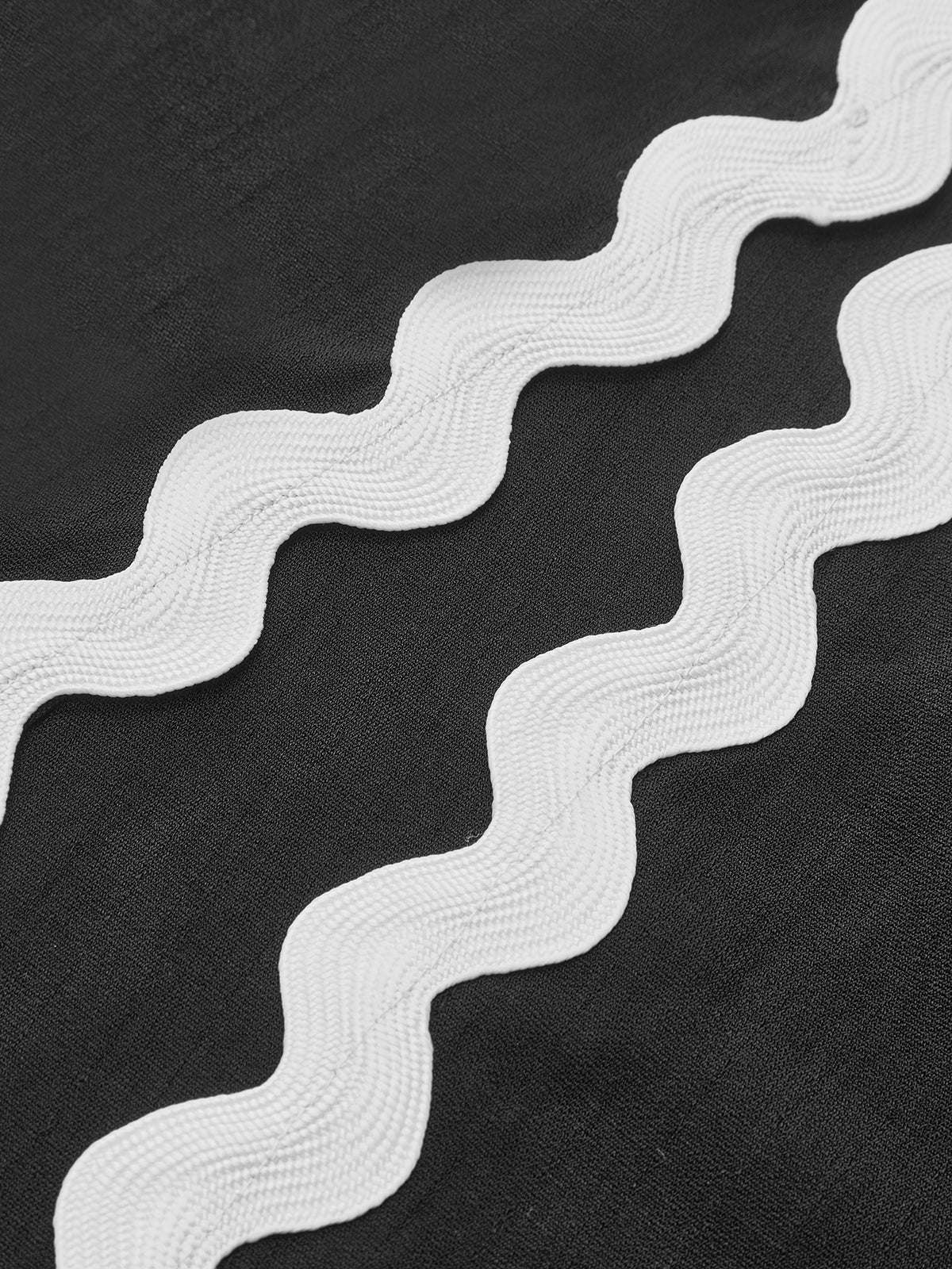 Zig Zag Kenar Askılı Midi Elbise