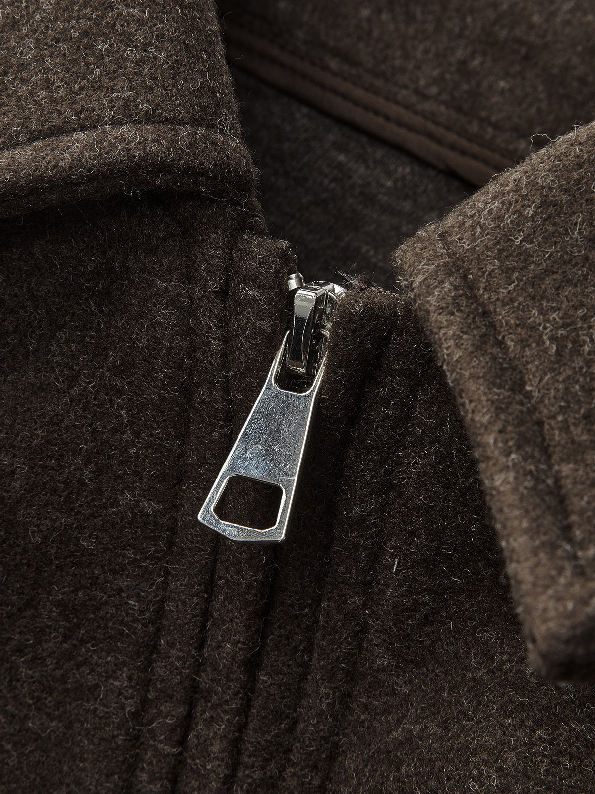 Düz Fermuarlı Tweed Ceket - 3. görünüm