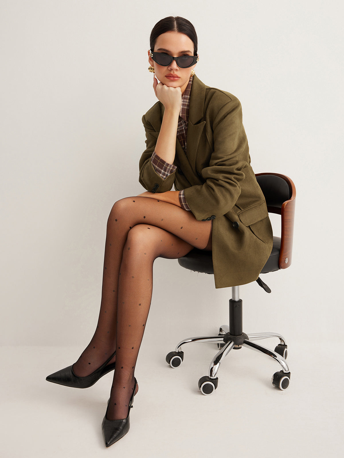 Süet Arkası Yırtmaçlı Blazer - 3. görünüm