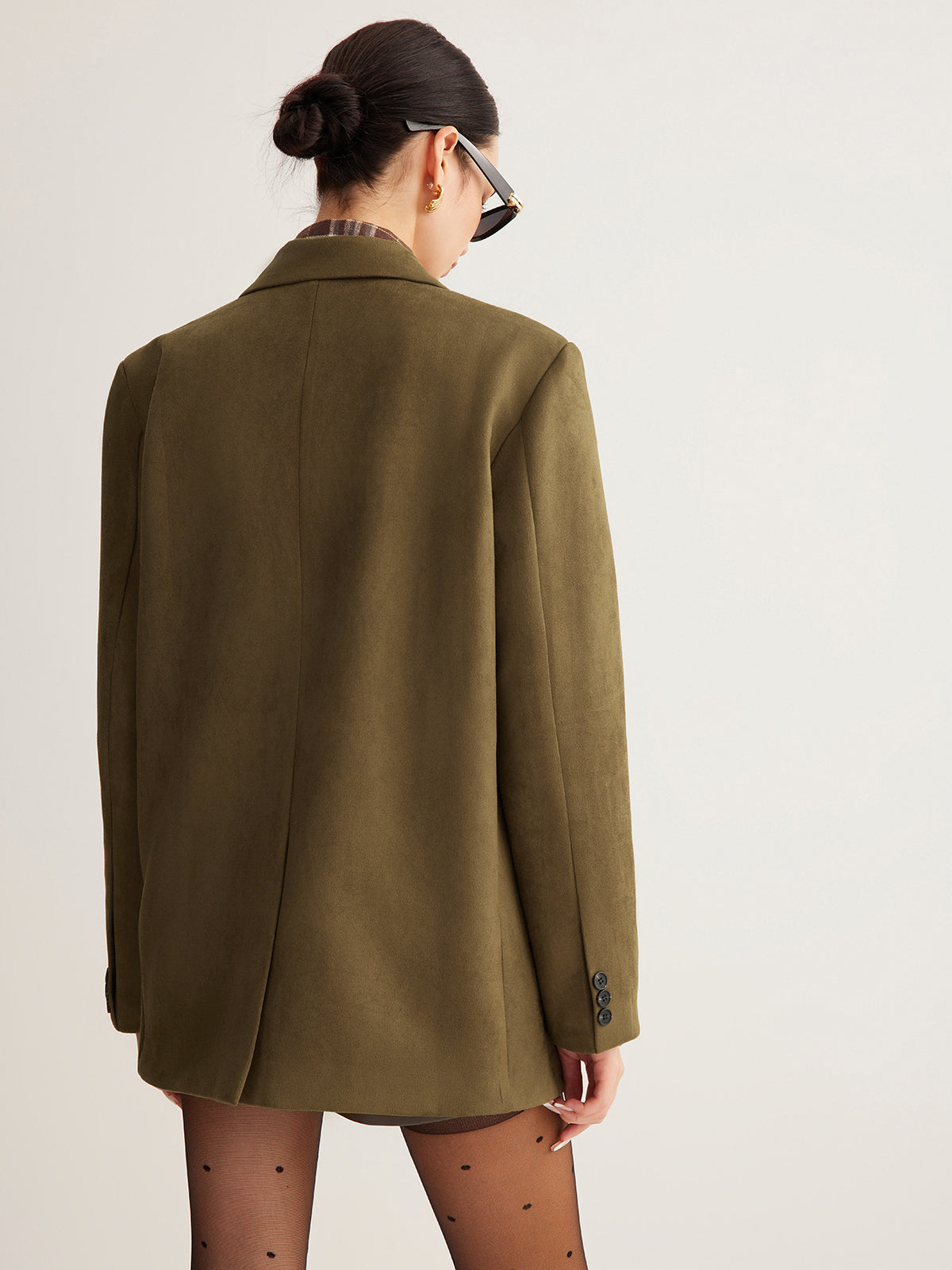 Süet Arkası Yırtmaçlı Blazer - 5. görünüm