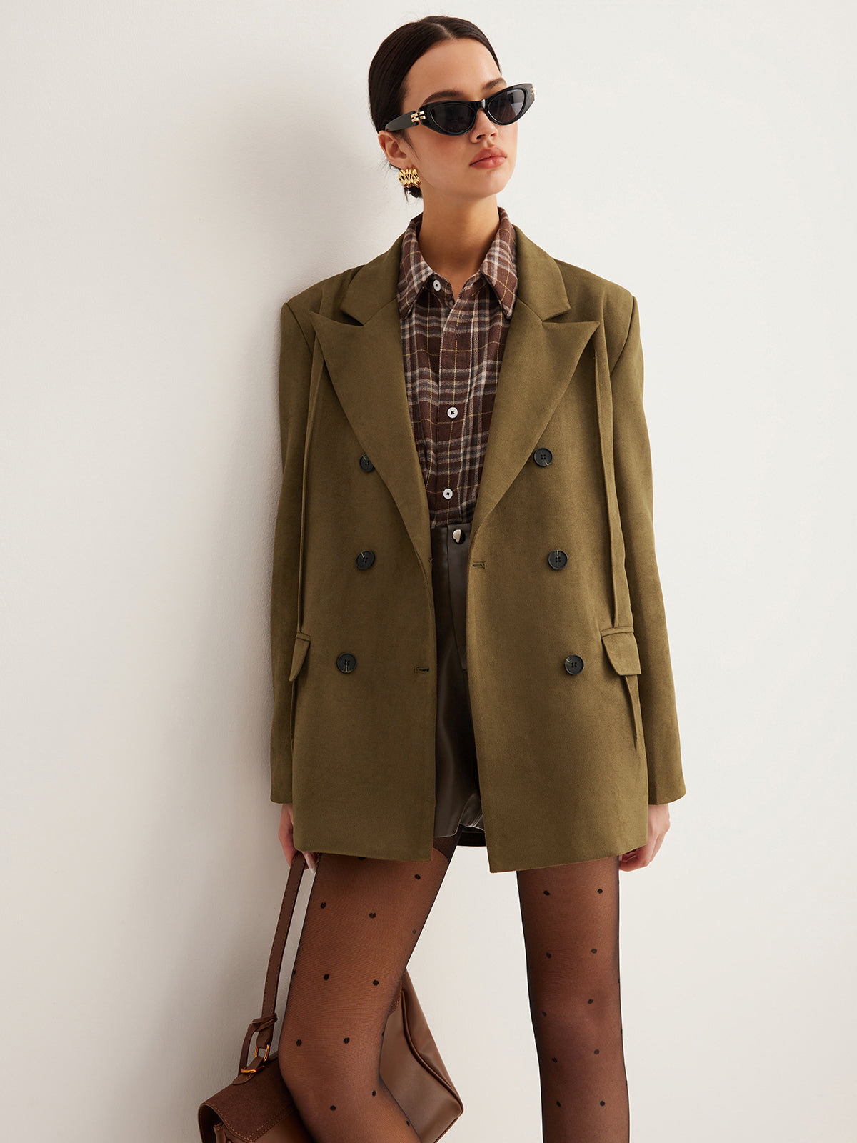 Süet Arkası Yırtmaçlı Blazer - 6. görünüm