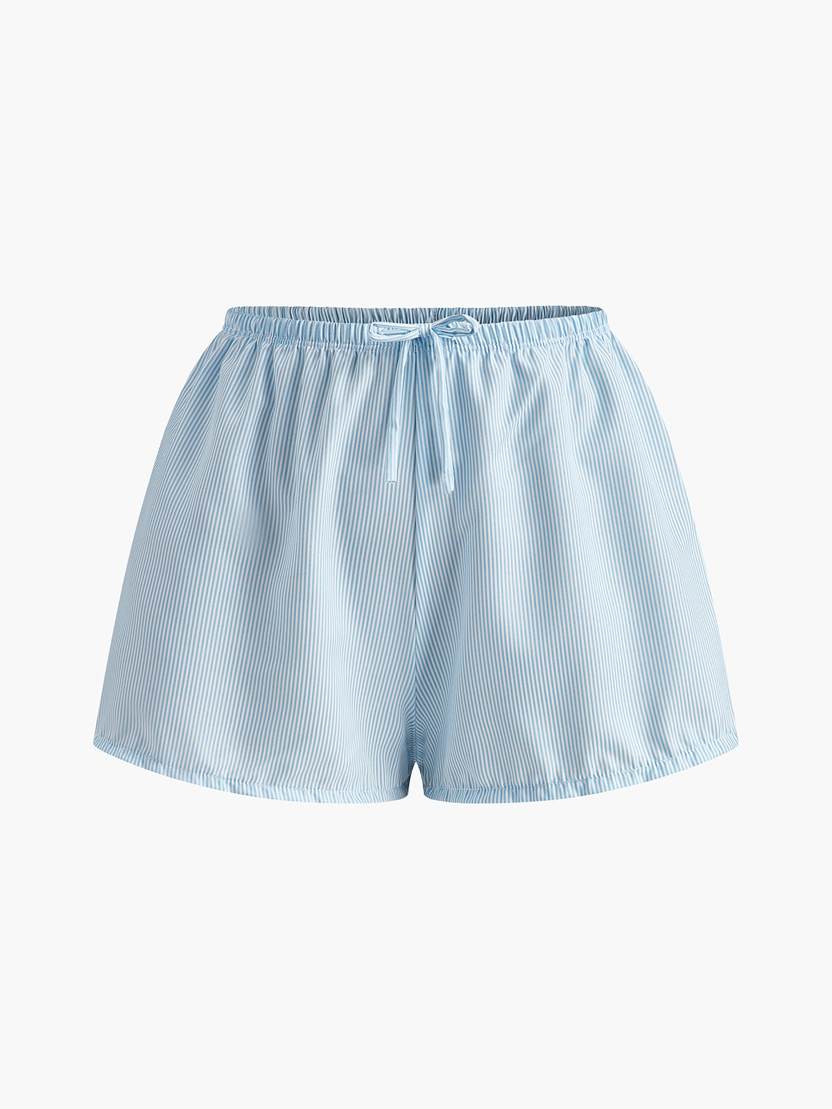Çizgili Bikini Takımı Şort Kırmızı Halter Yaka