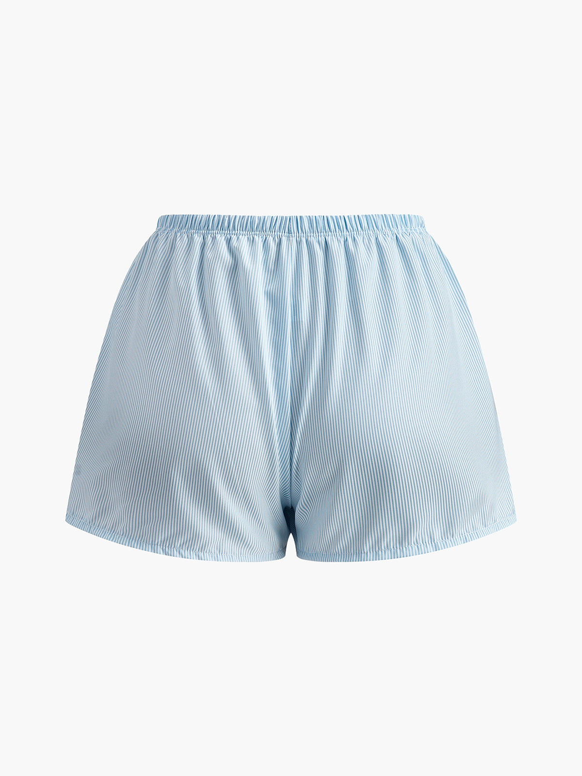 Çizgili Bikini Takımı Şort Kırmızı Halter Yaka