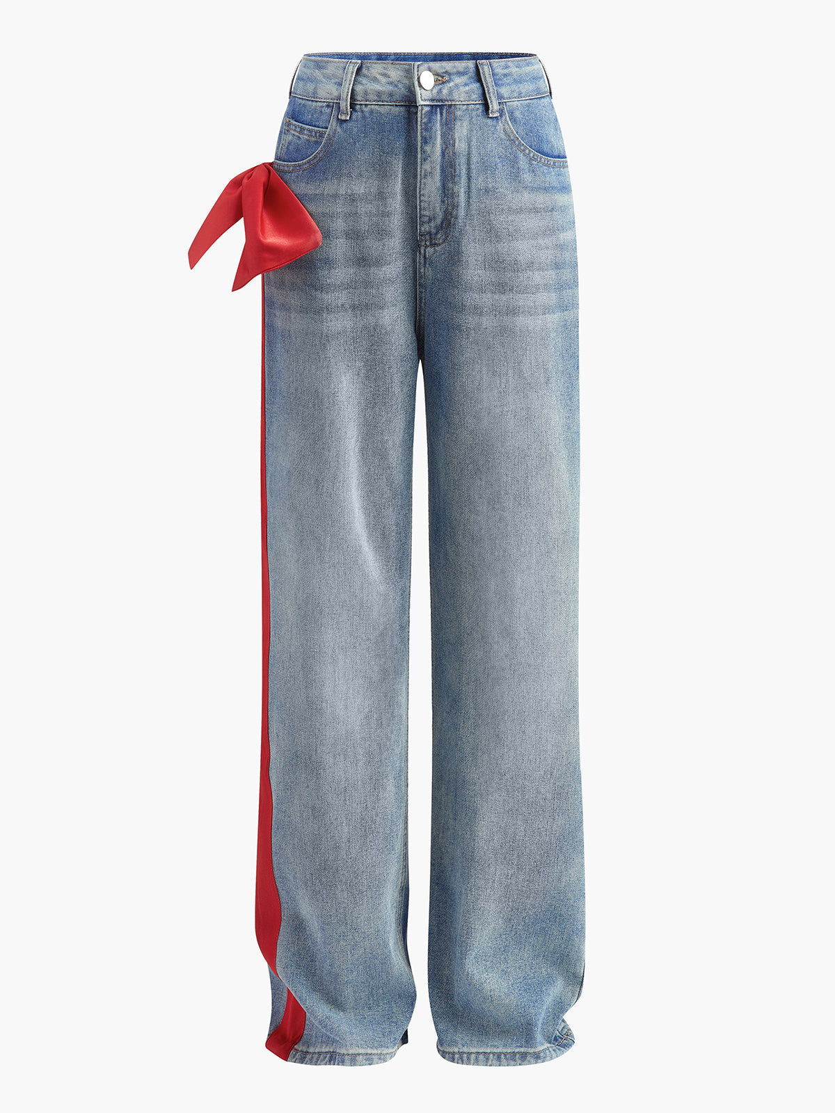Orta Bel Fiyonklu Kot Pantolon - 2. görünüm