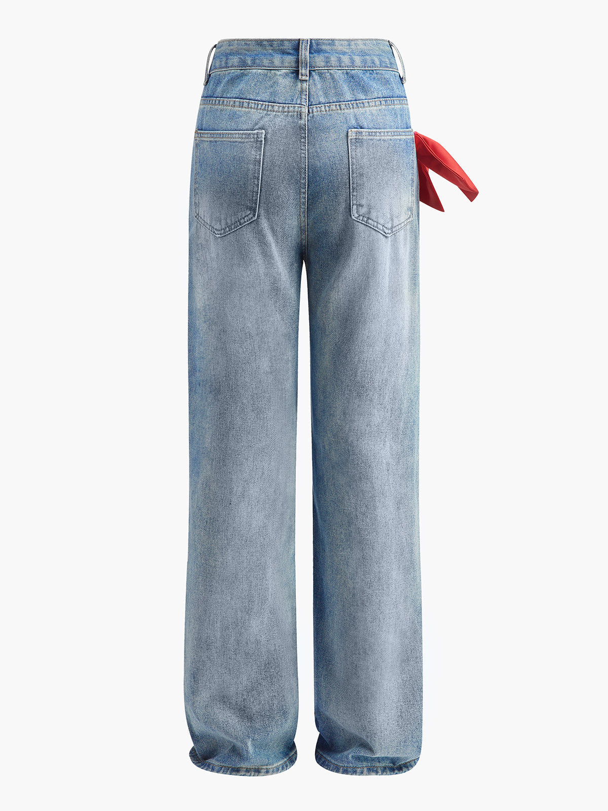 Orta Bel Fiyonklu Kot Pantolon - 3. görünüm