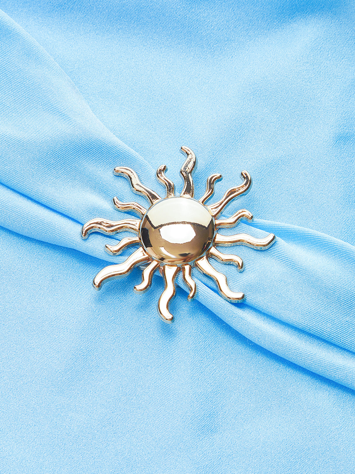 Charm Soleil Bikini Takımı Metal Detaylı Pareo Etek Açık Mavi