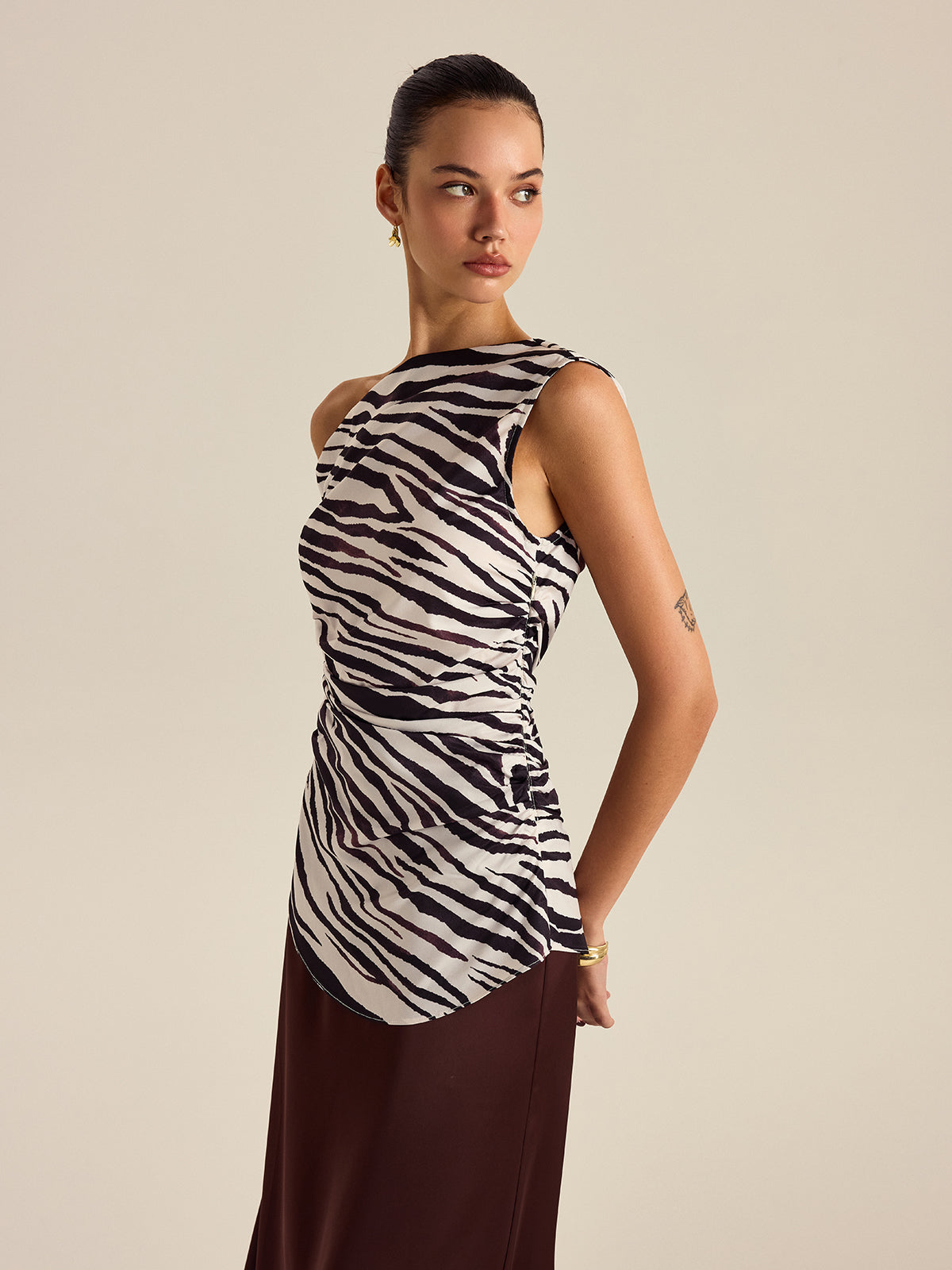 Zebra Desenli Omuz Açık Üst - 3. görünüm