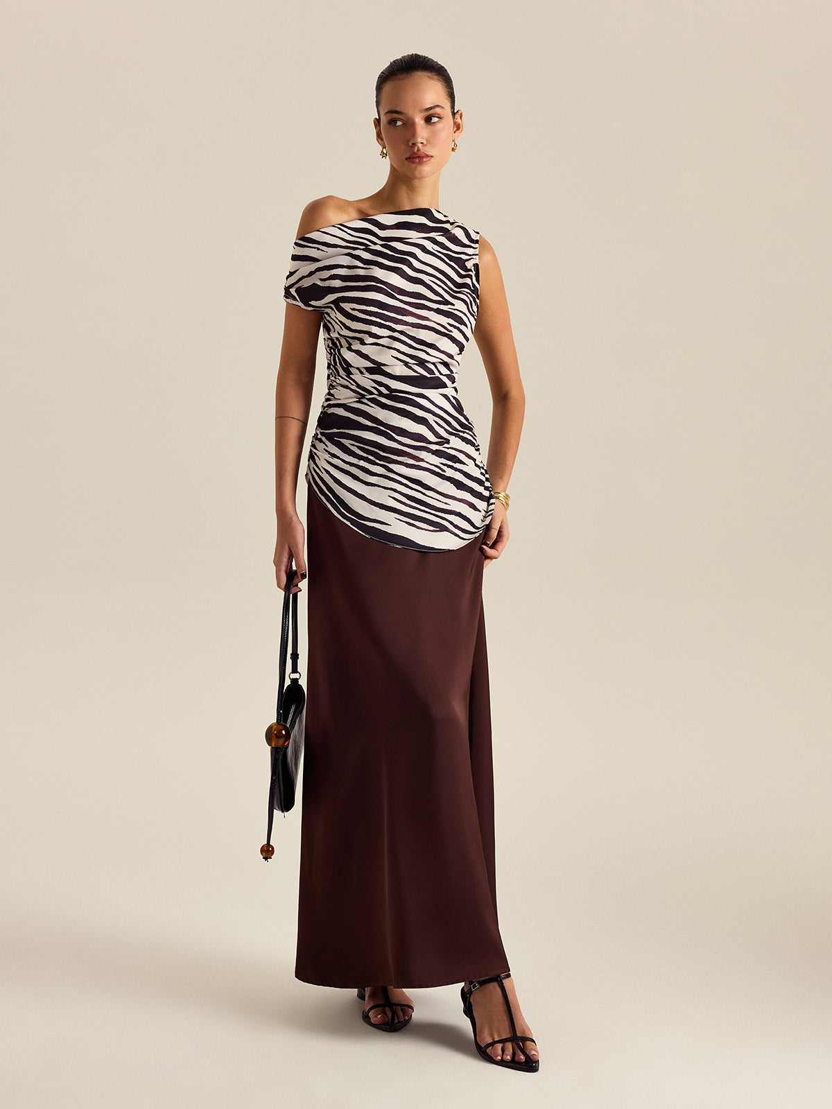 Zebra Desenli Omuz Açık Üst - 5. görünüm