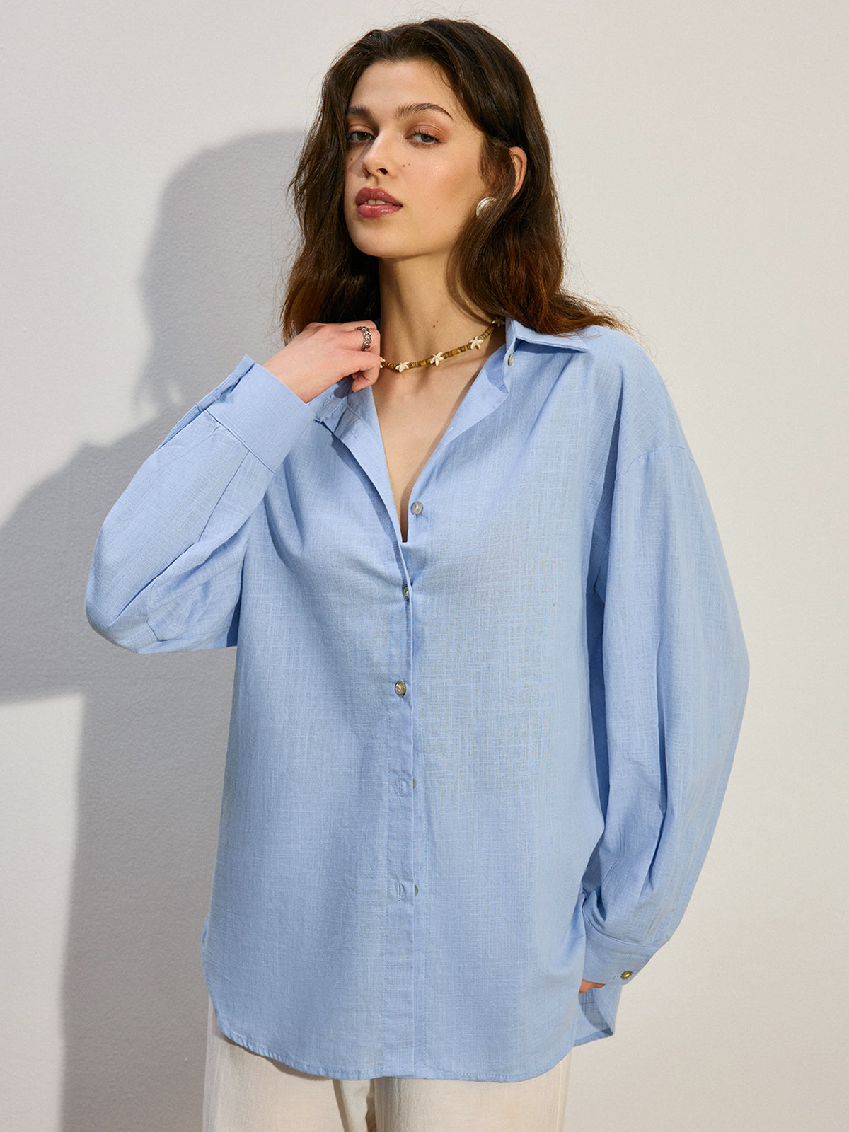 Oversize Düğmeli Gömlek - 2. görünüm