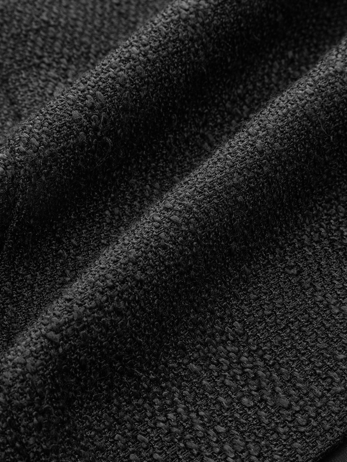 Kolsuz Düğmeli Mini Takım Elbise Siyah Tweed