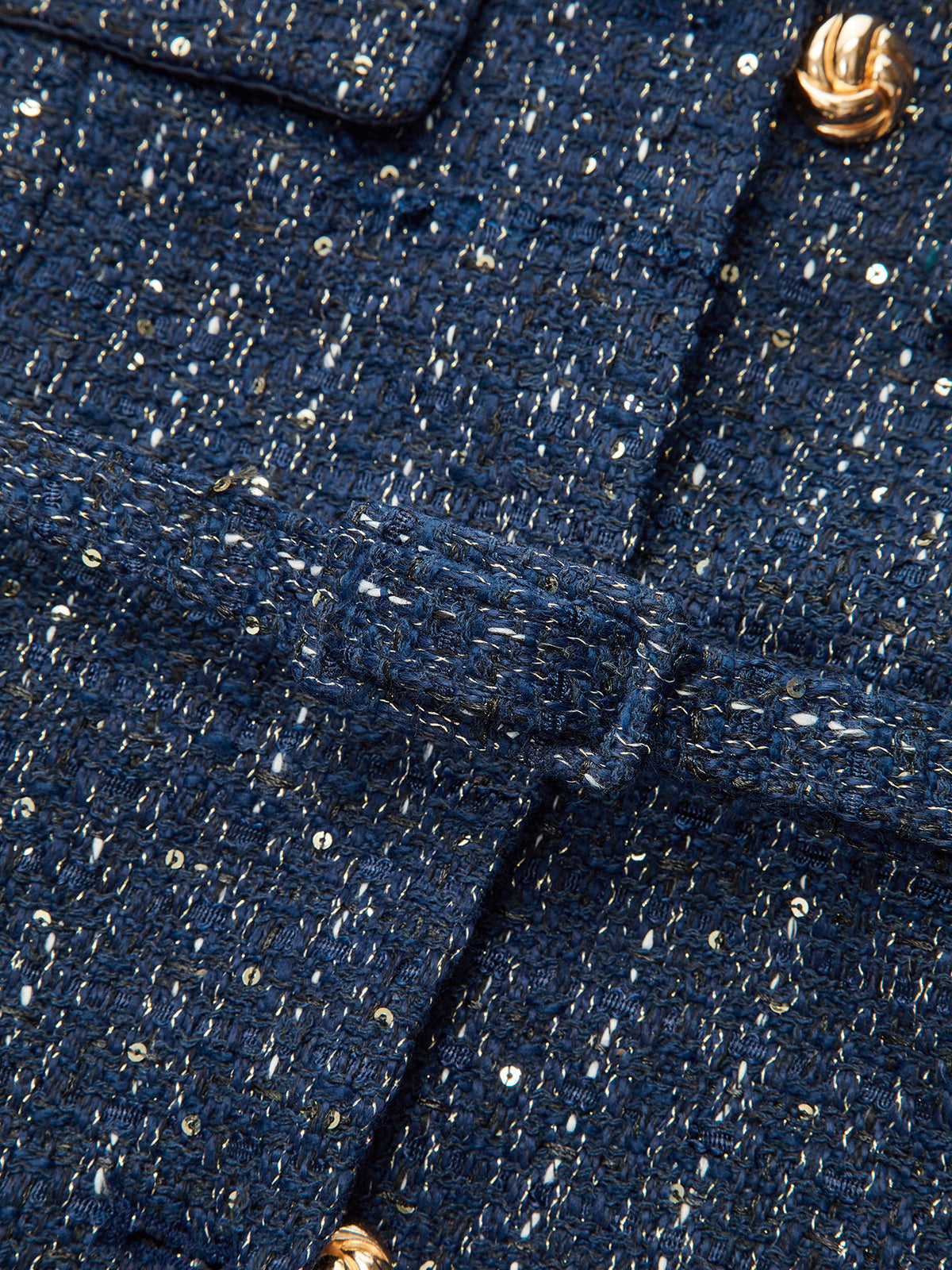 Kemerli Tweed Kısa Kollu Blazer - 3. görünüm