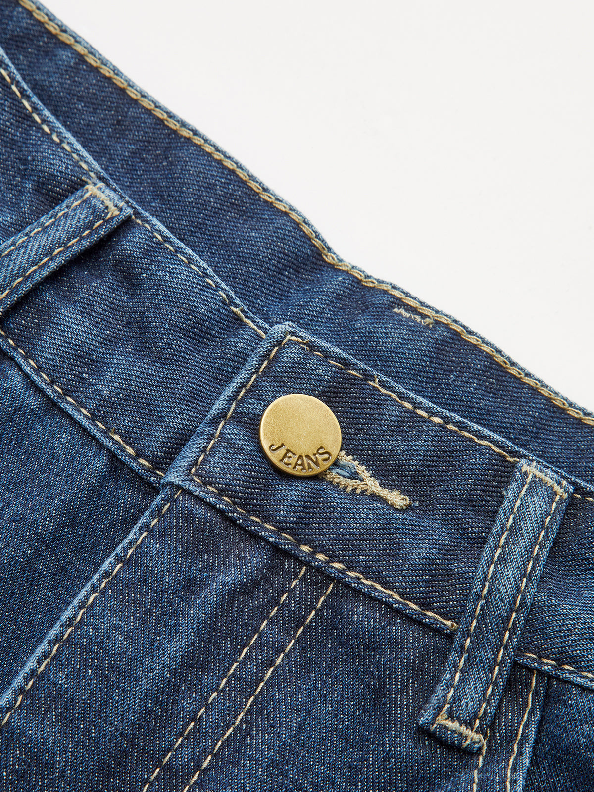 Yüksek Bel Bol Paça Kot Pantolon Lacivert Denim