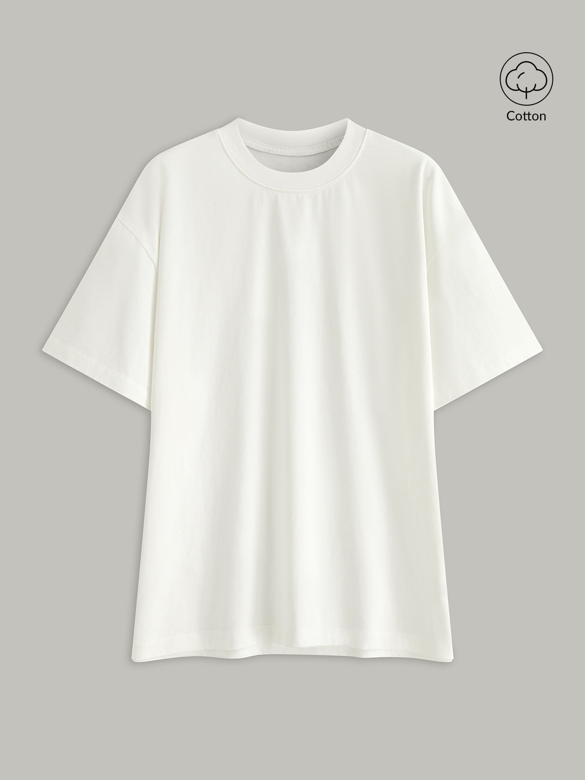 Basic Pamuk Oversize Tişört Bisiklet Yaka Kısa Kol