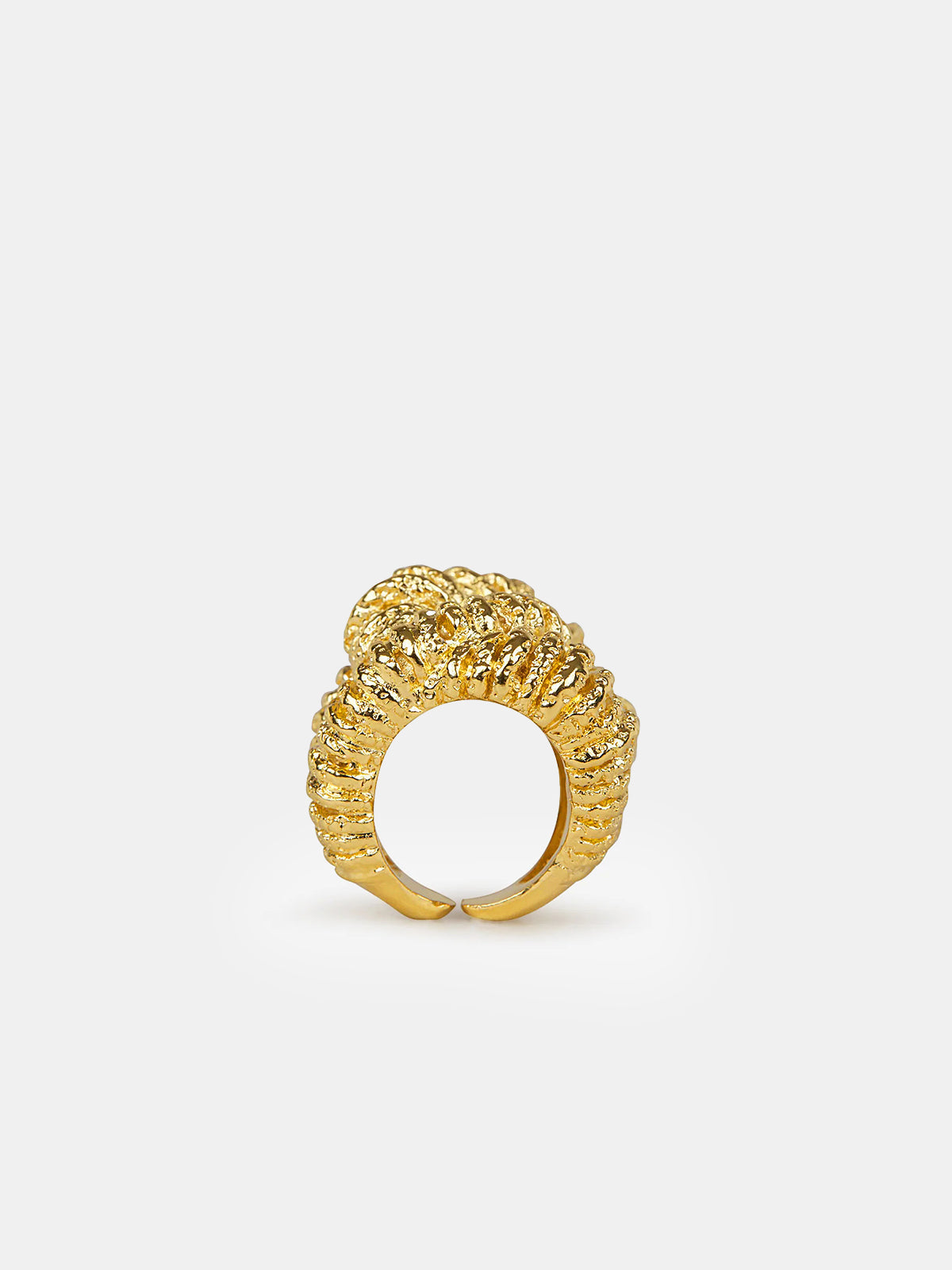 Altın Lavan Dokulu Yüzük Gold Tek Beden
