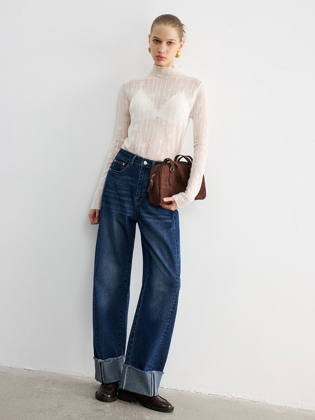 Paça Detaylı Jean Lacivert Regular Fit - 3. görünüm