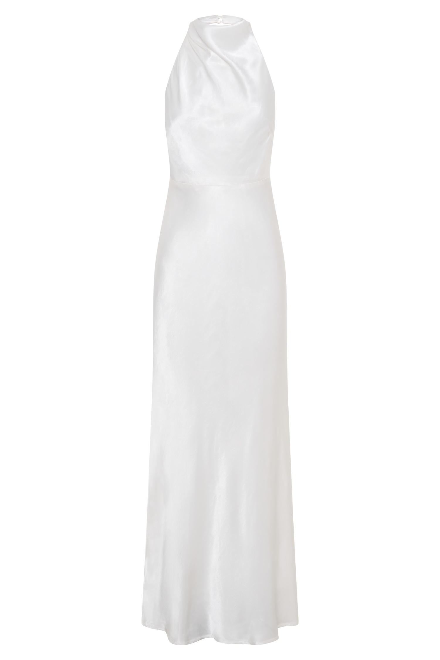 Esther Yanardöner Saten Cowl Maxi Elbise - Fildişi