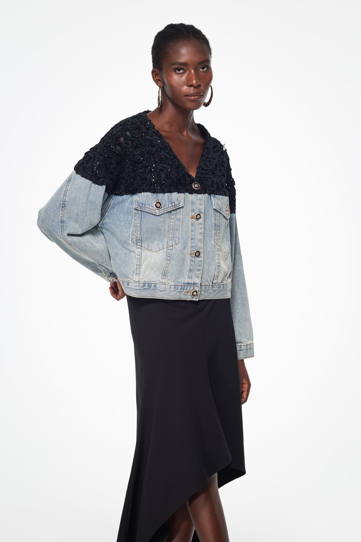 Bakhtiyar İşlemeli Payet Denim Ceket - 3. görünüm