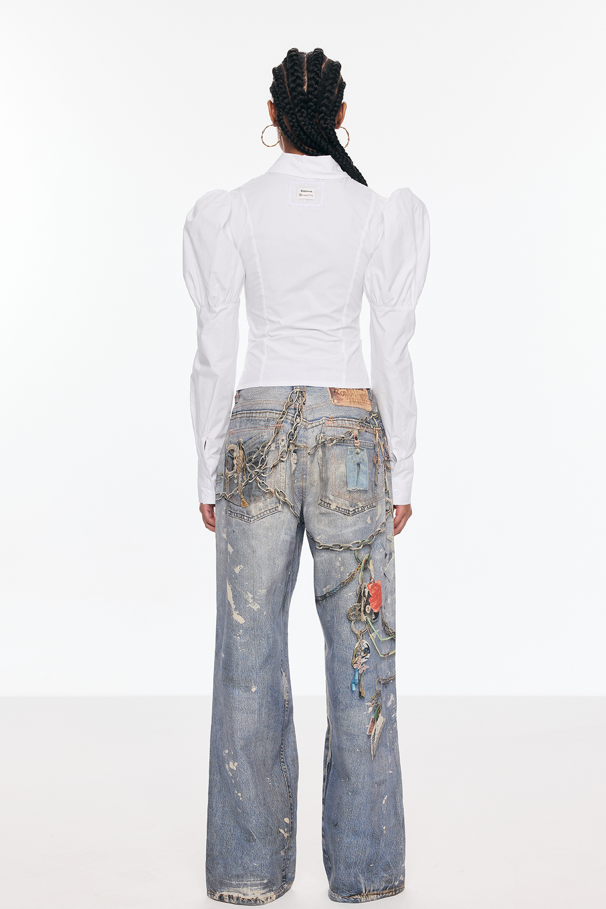 Birdie Baskılı Geniş Paça Kot Pantolon