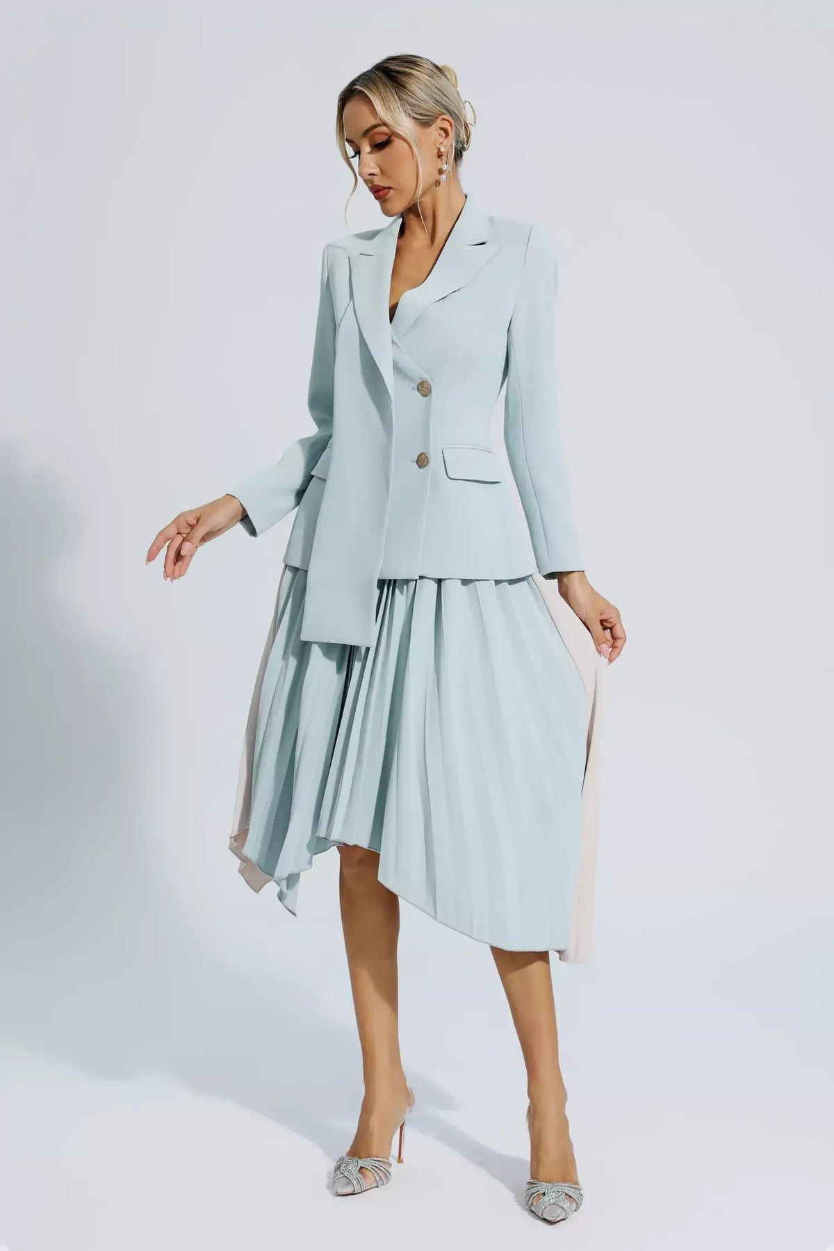 Blaire Gri Dantelli Blazer Takım - 3. görünüm