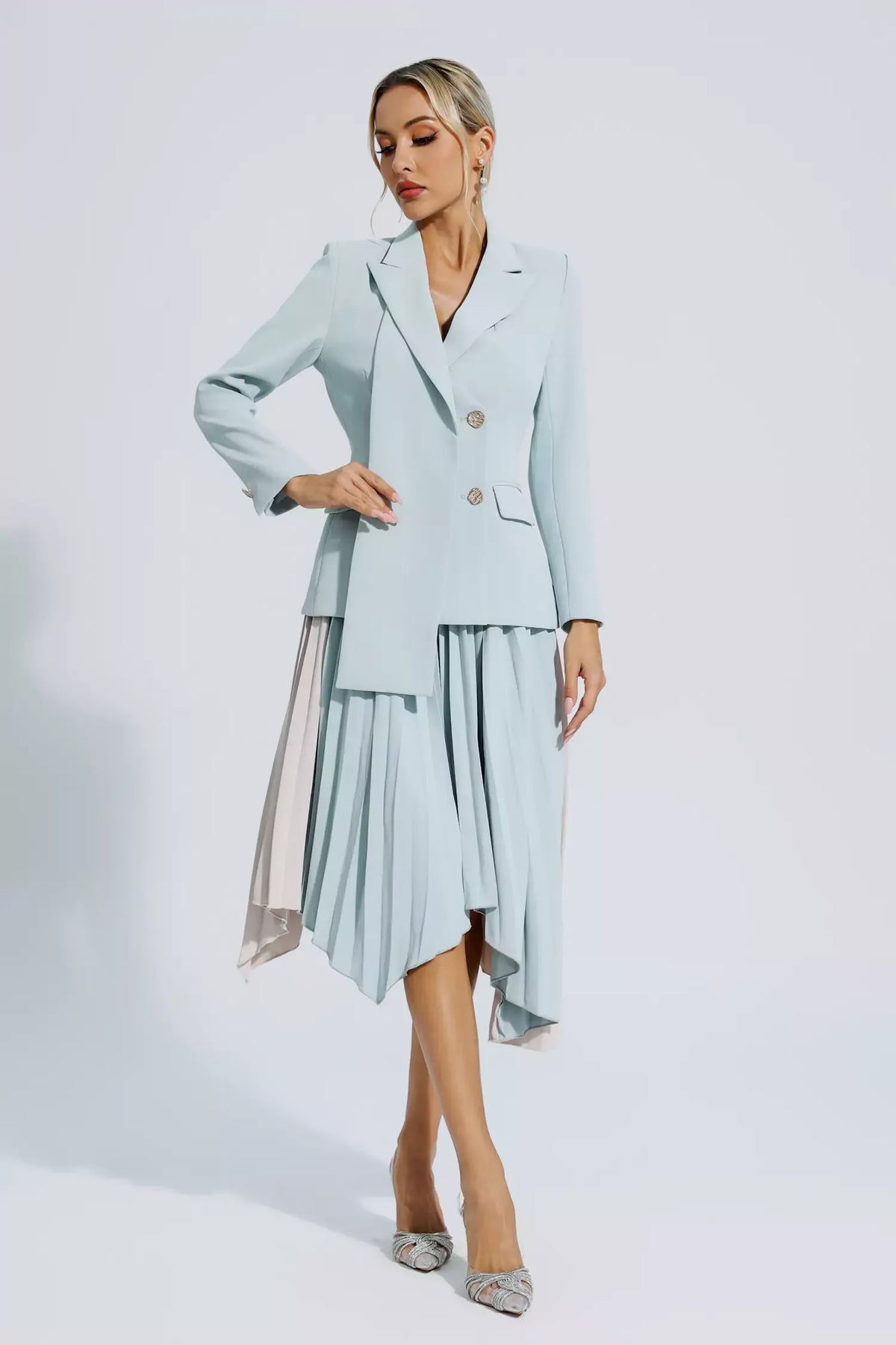 Blaire Gri Dantelli Blazer Takım - 6. görünüm