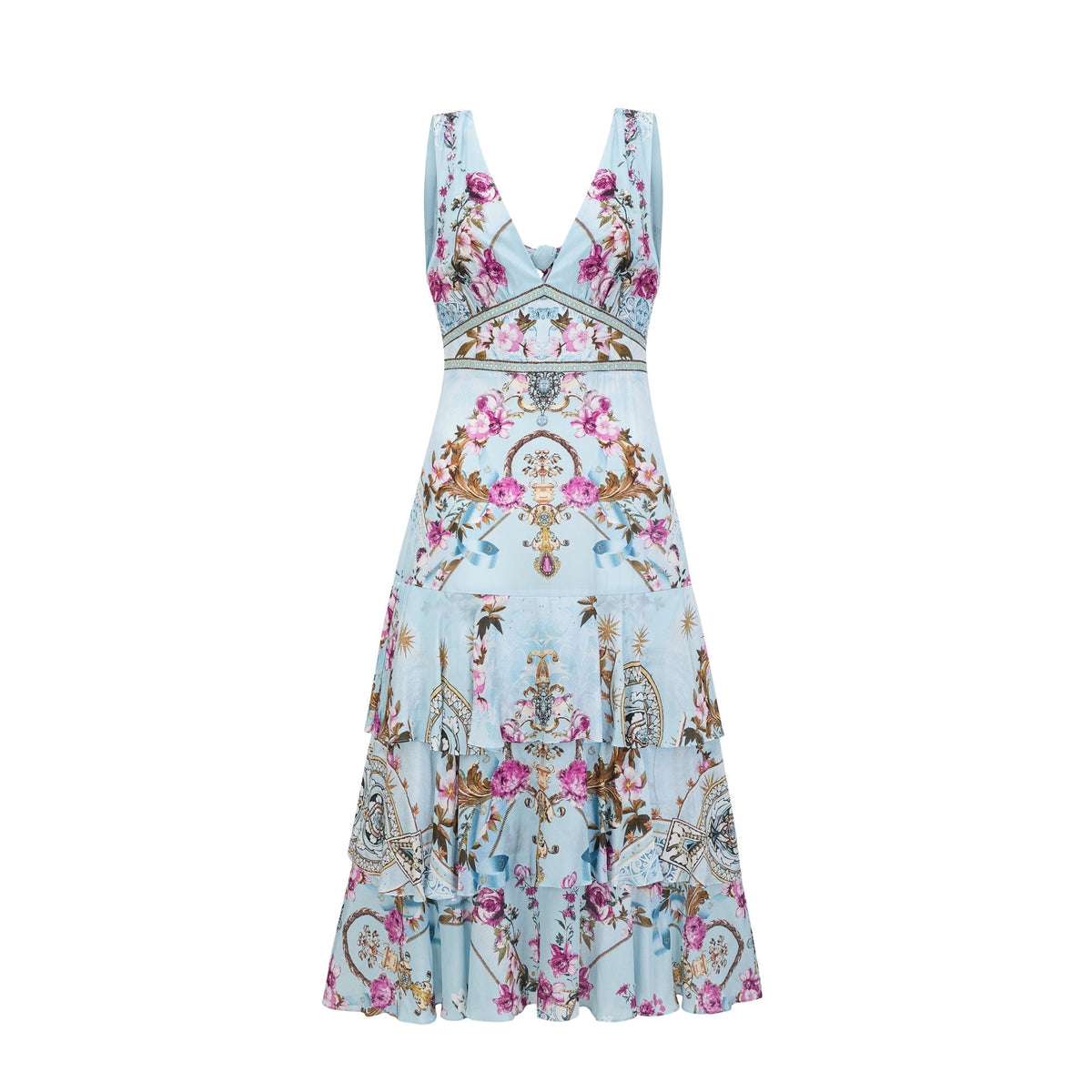 Victoire Çiçek Baskılı Midi Elbise