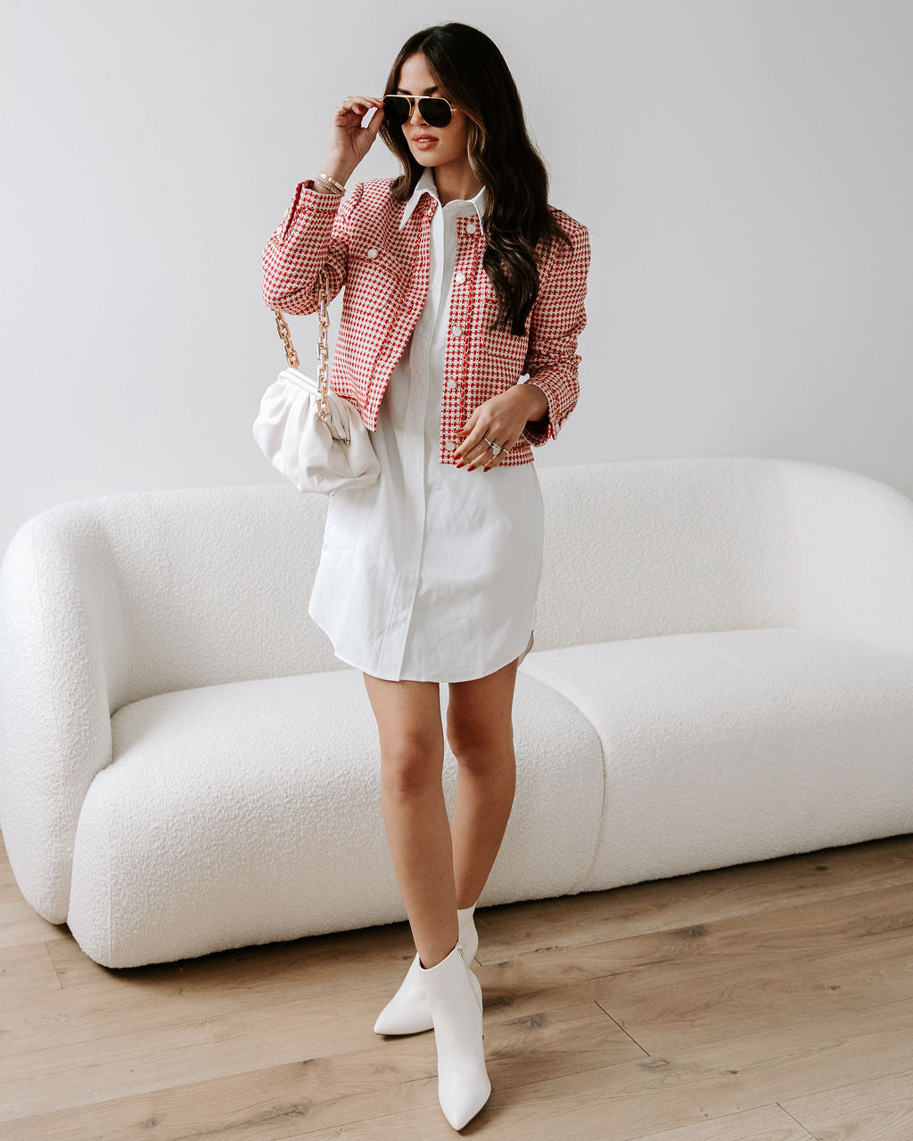 Alana Tweed Chain Biyeli Blazer